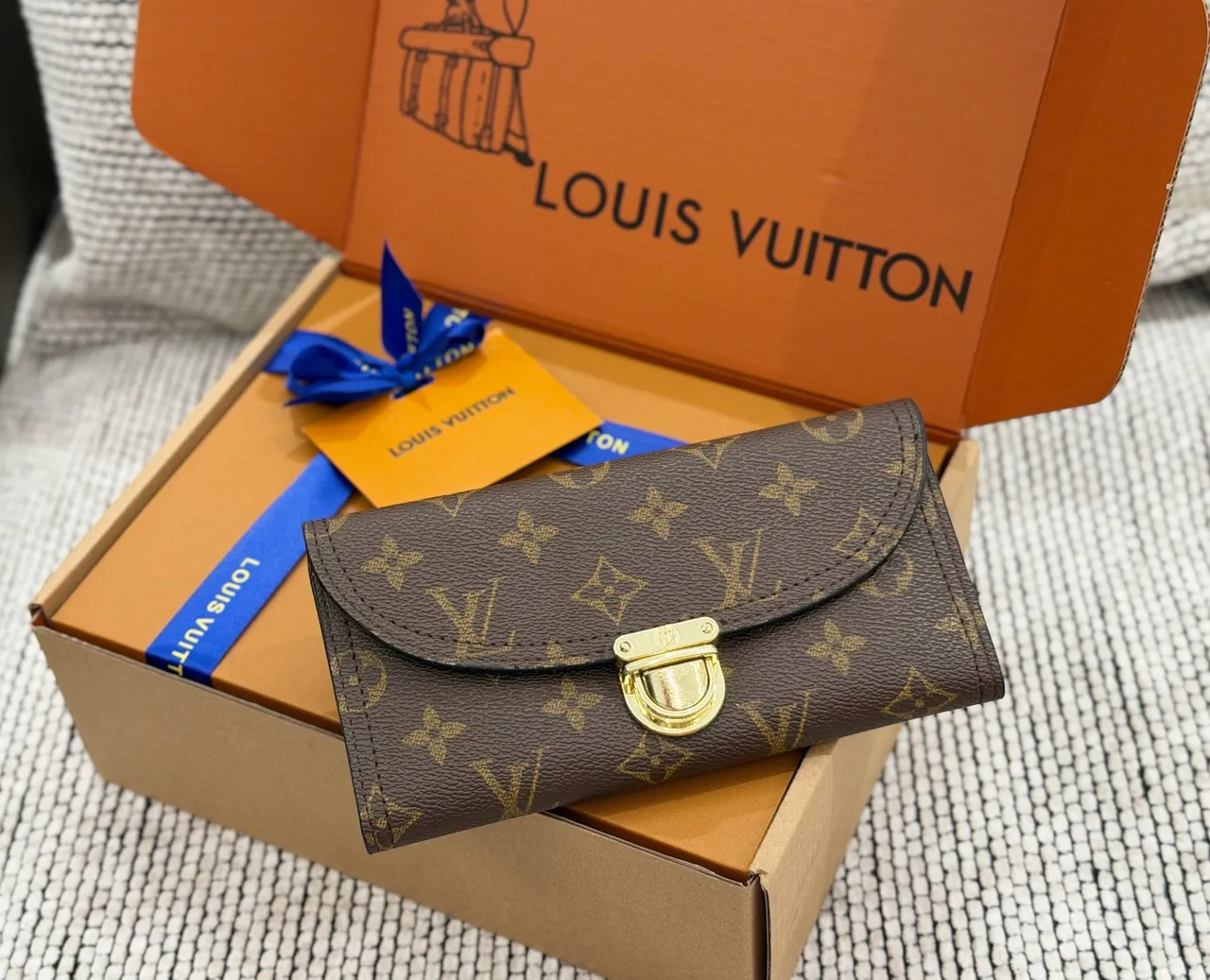 Louis Vuitton Long Wallet in White & Orange & Black & Beige & Brown · view 7