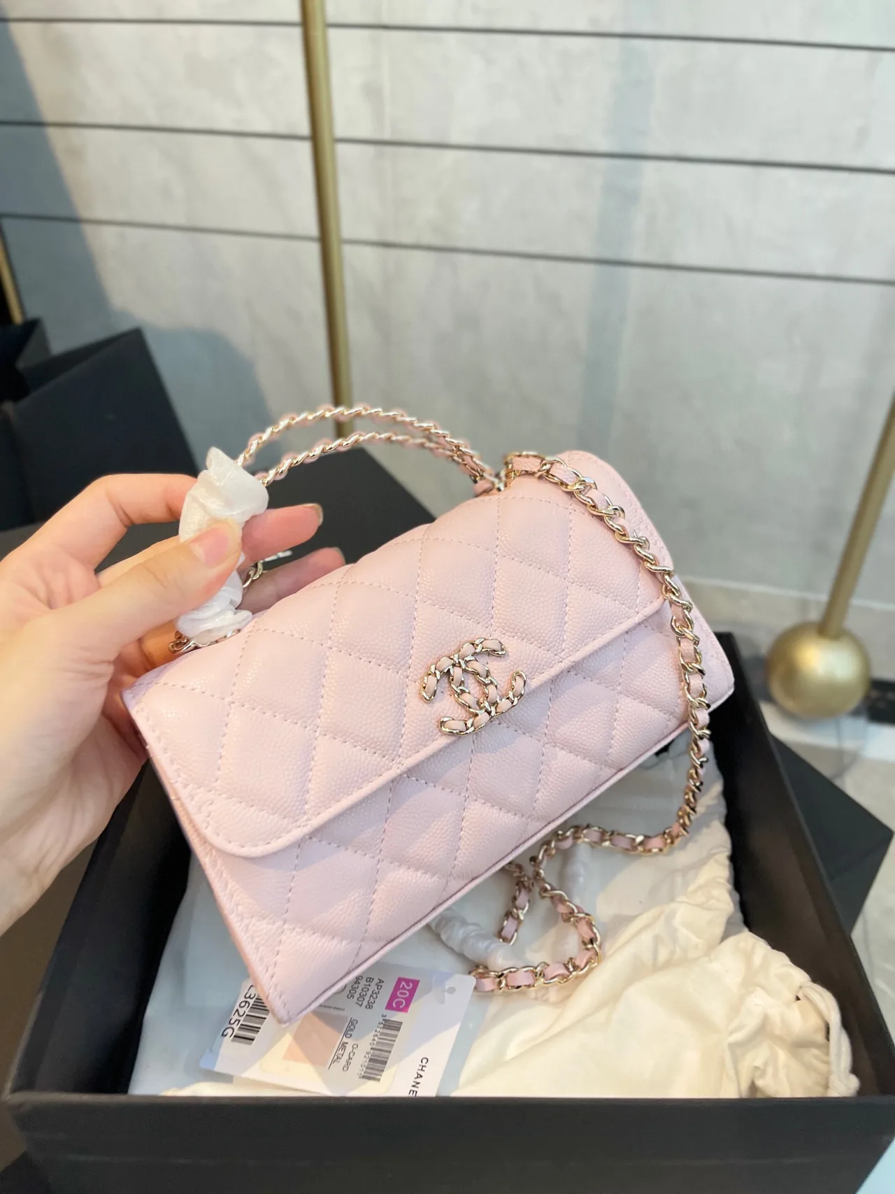 Chanel Mini Top-Handle Bag in Pink · view 4