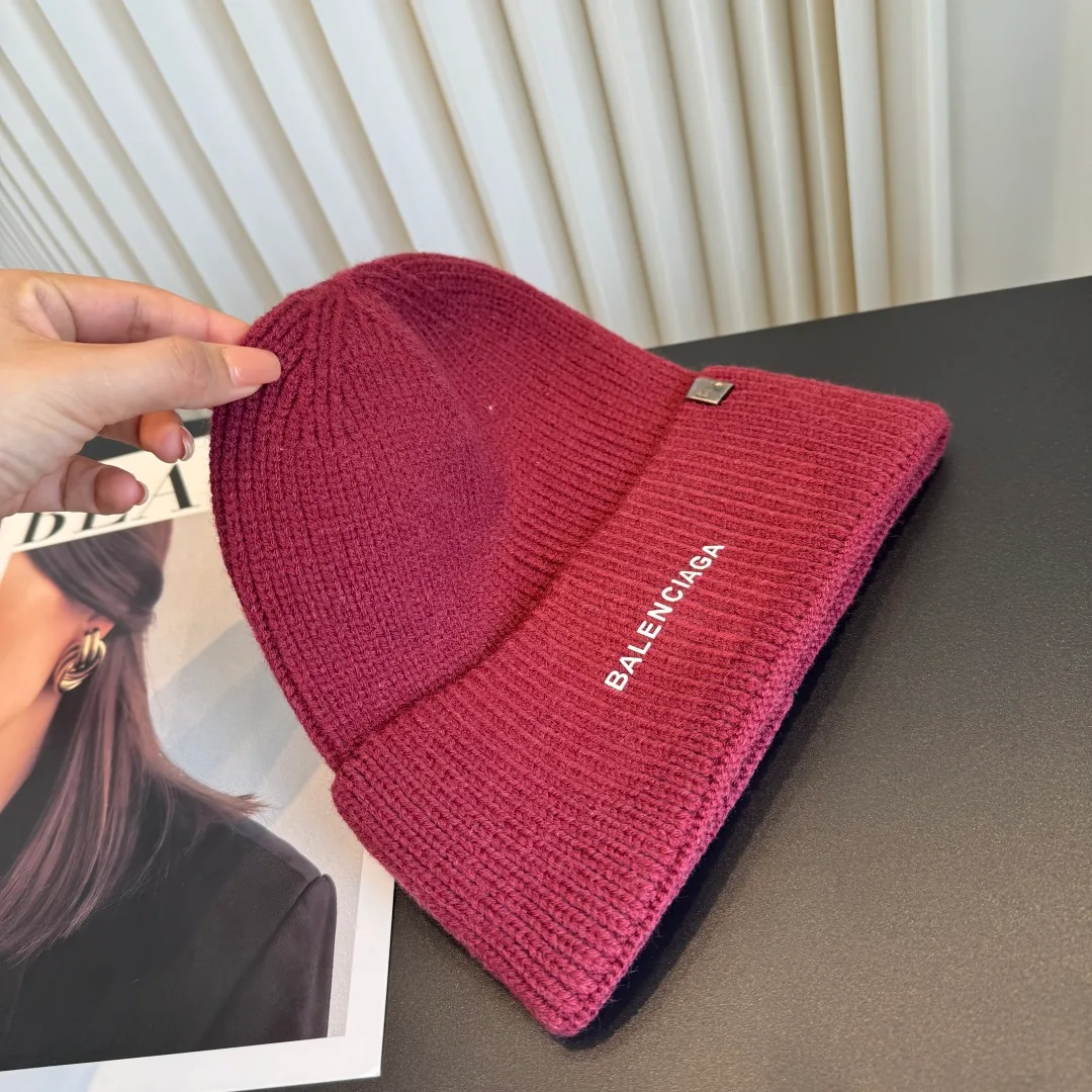 Balenciaga Beanie in Burgundy · view 5