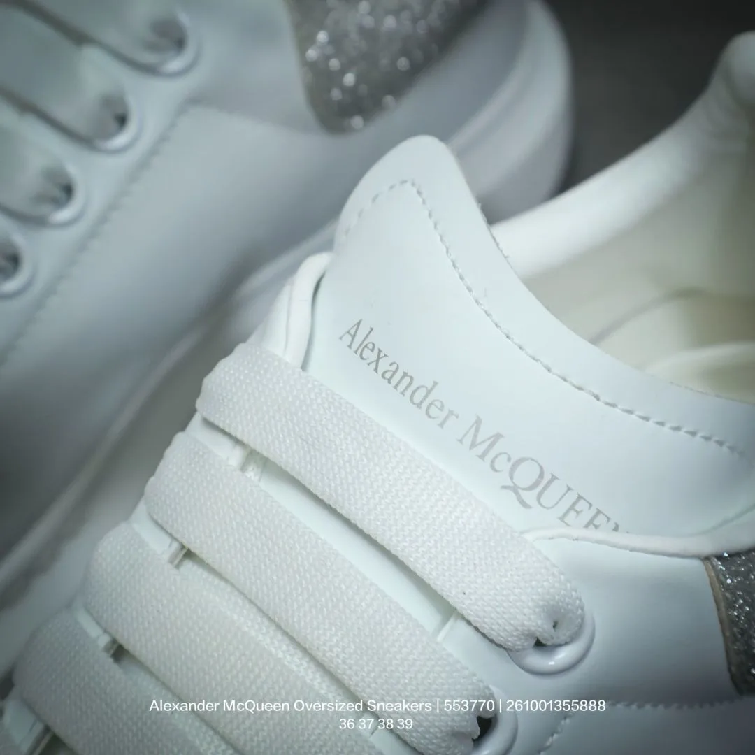 Alexander McQueen Lambskin Glossy Sneakers in White · view 8