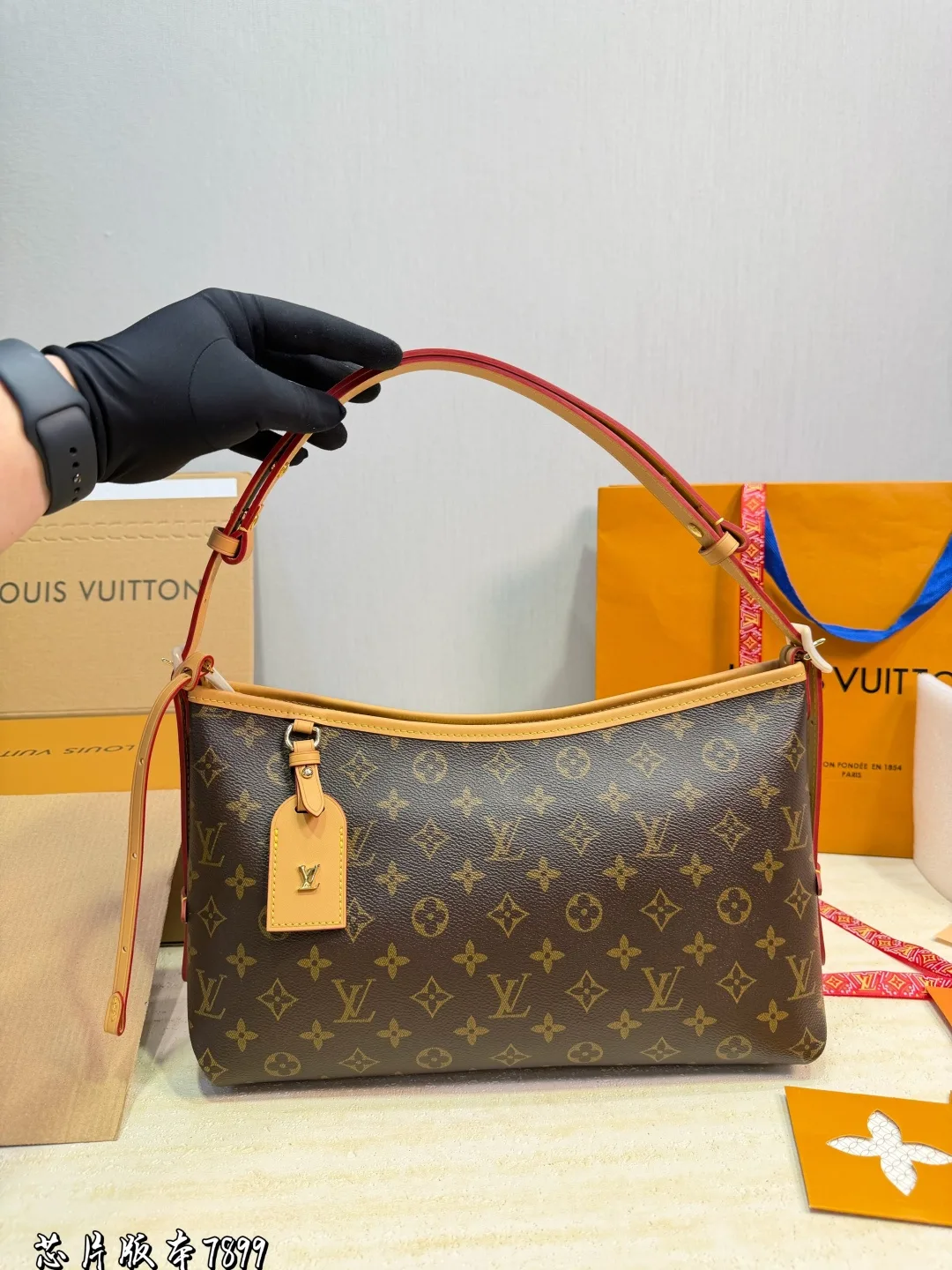 Louis Vuitton Cowhide Canvas Carryall Shoulder Bag in Brown · view 1