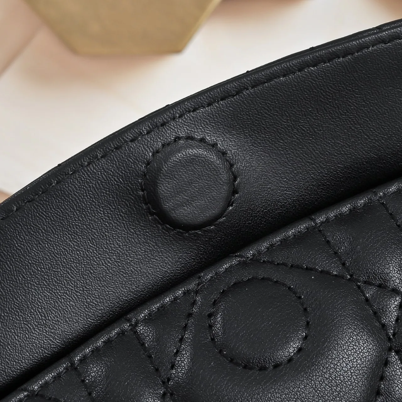 Dior Sheepskin Quilted Top-Handle Bag in Black · view 7