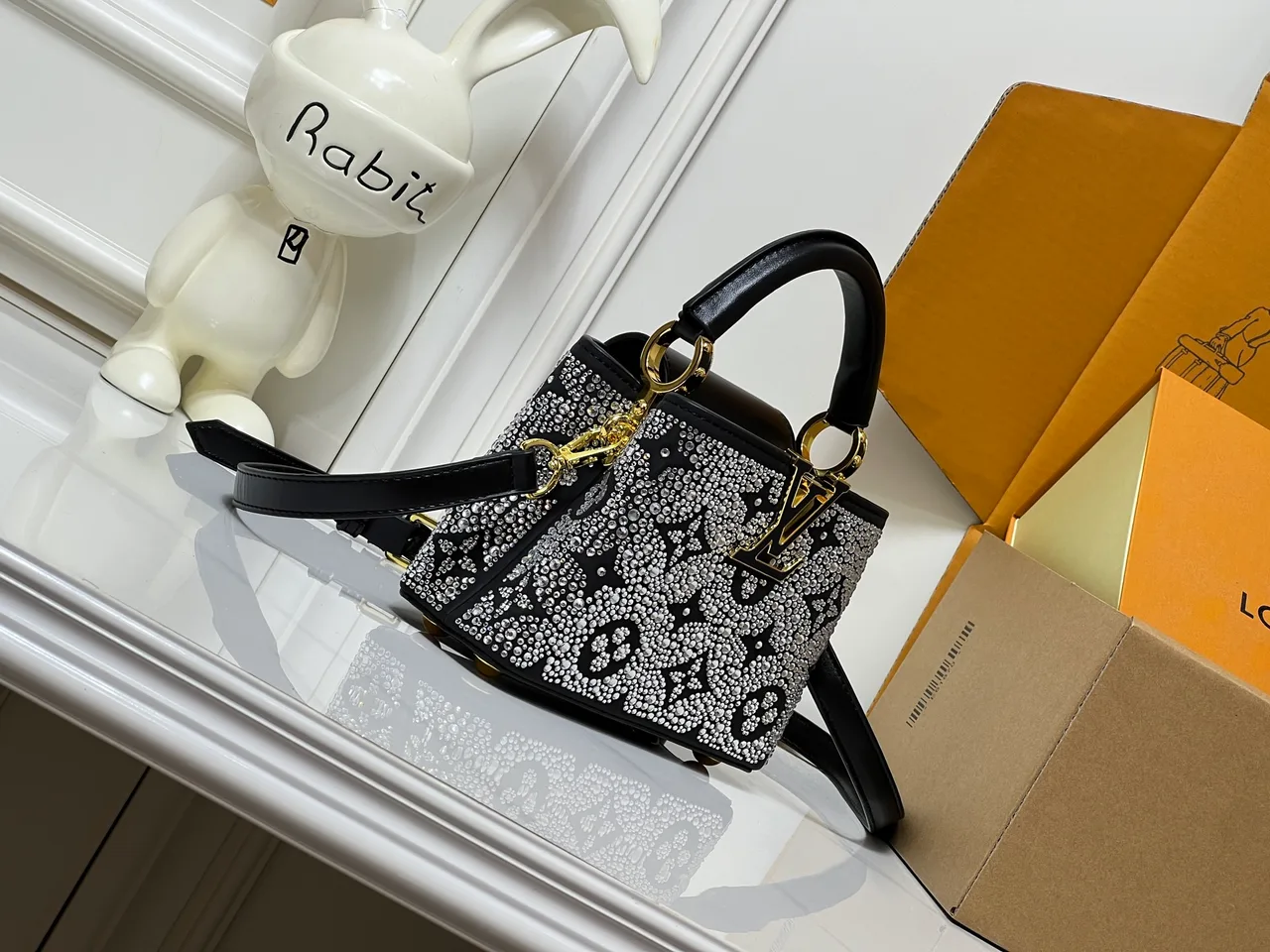 Louis Vuitton Cowhide Top-Handle Bag in Black · view 2