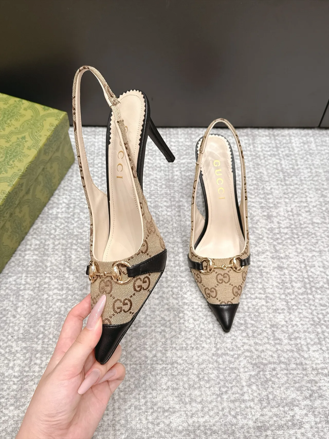 Gucci Slingback Heels in Beige · view 4