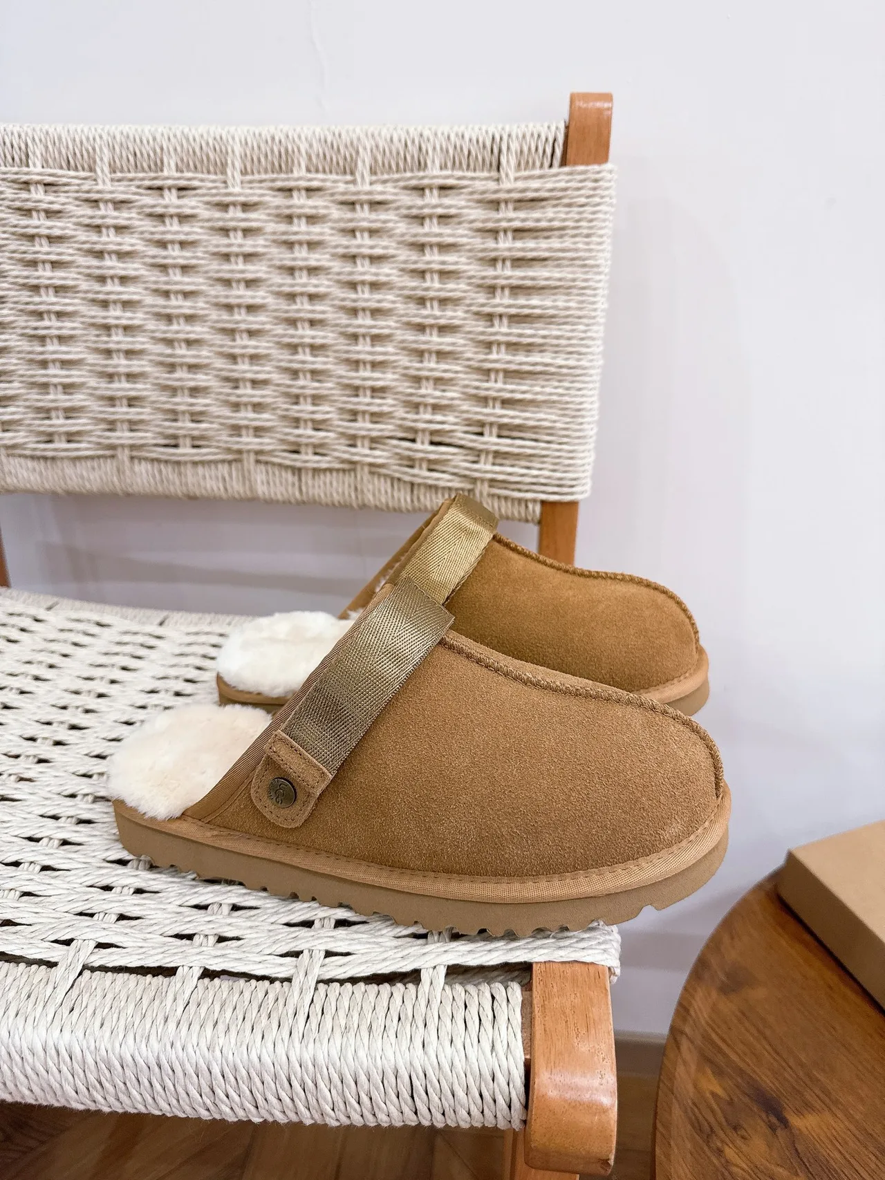 UGG Suede-Look Clogs in Tan · view 2