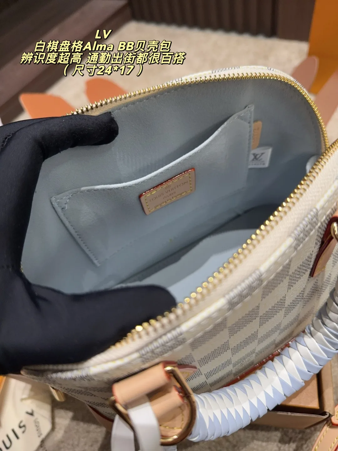 Louis Vuitton Canvas Top-Handle Bag in White · view 9
