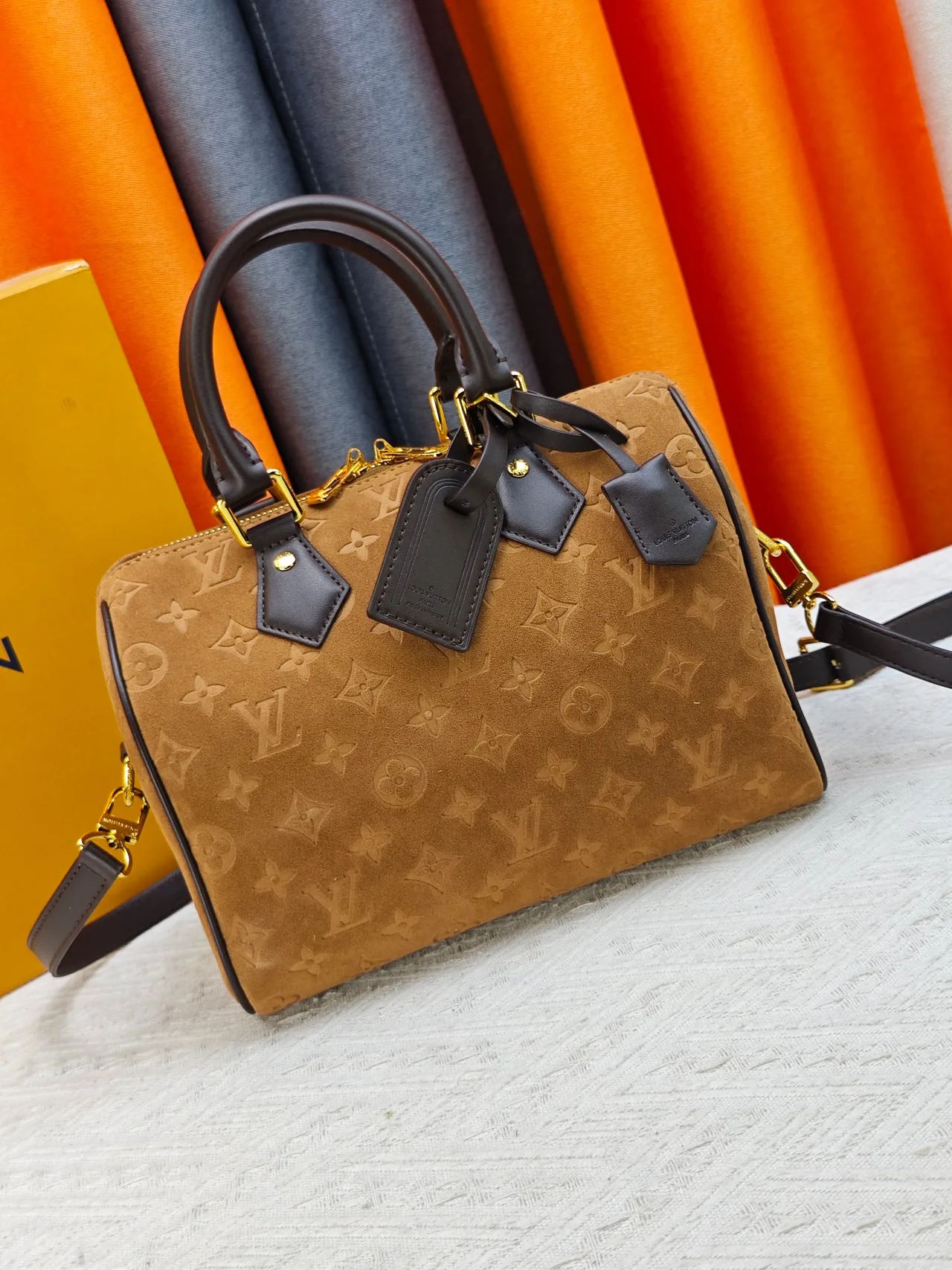 Louis Vuitton Speedy Cowhide Handbag in Tan · view 1