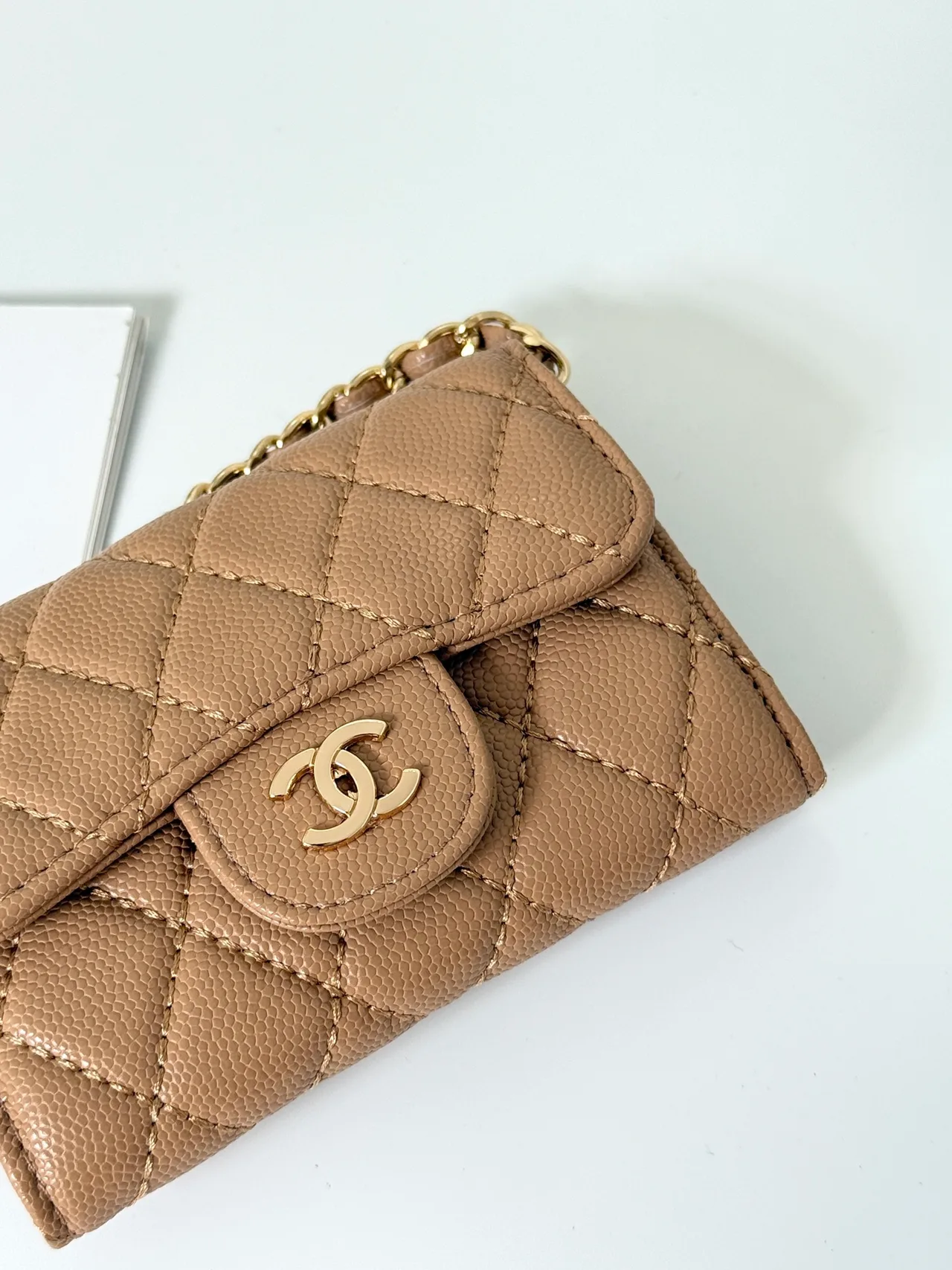 Chanel Quilted Wallet in Tan · view 4