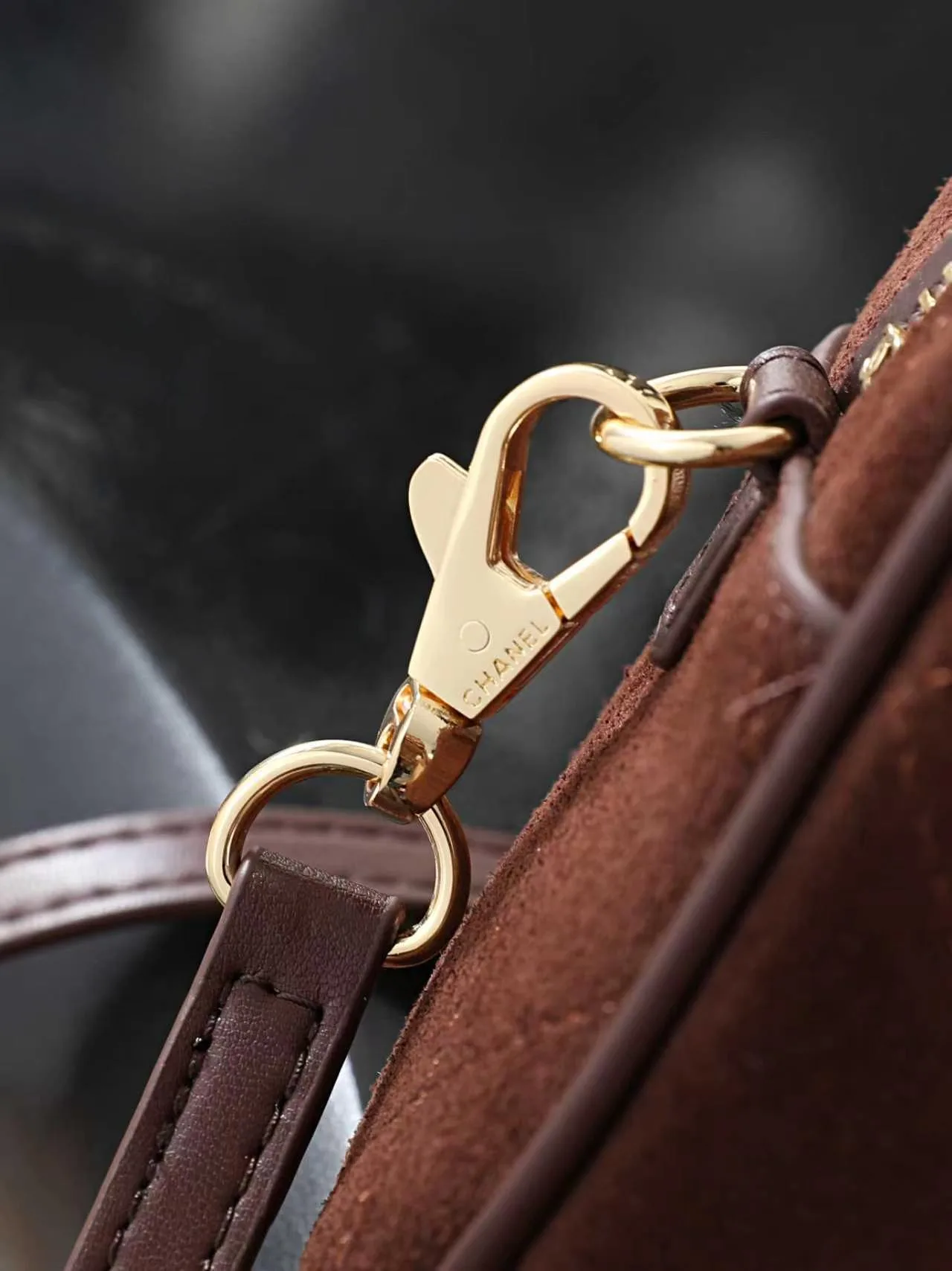 Chanel Quilted Glossy Top-Handle Bag in Brown · view 6