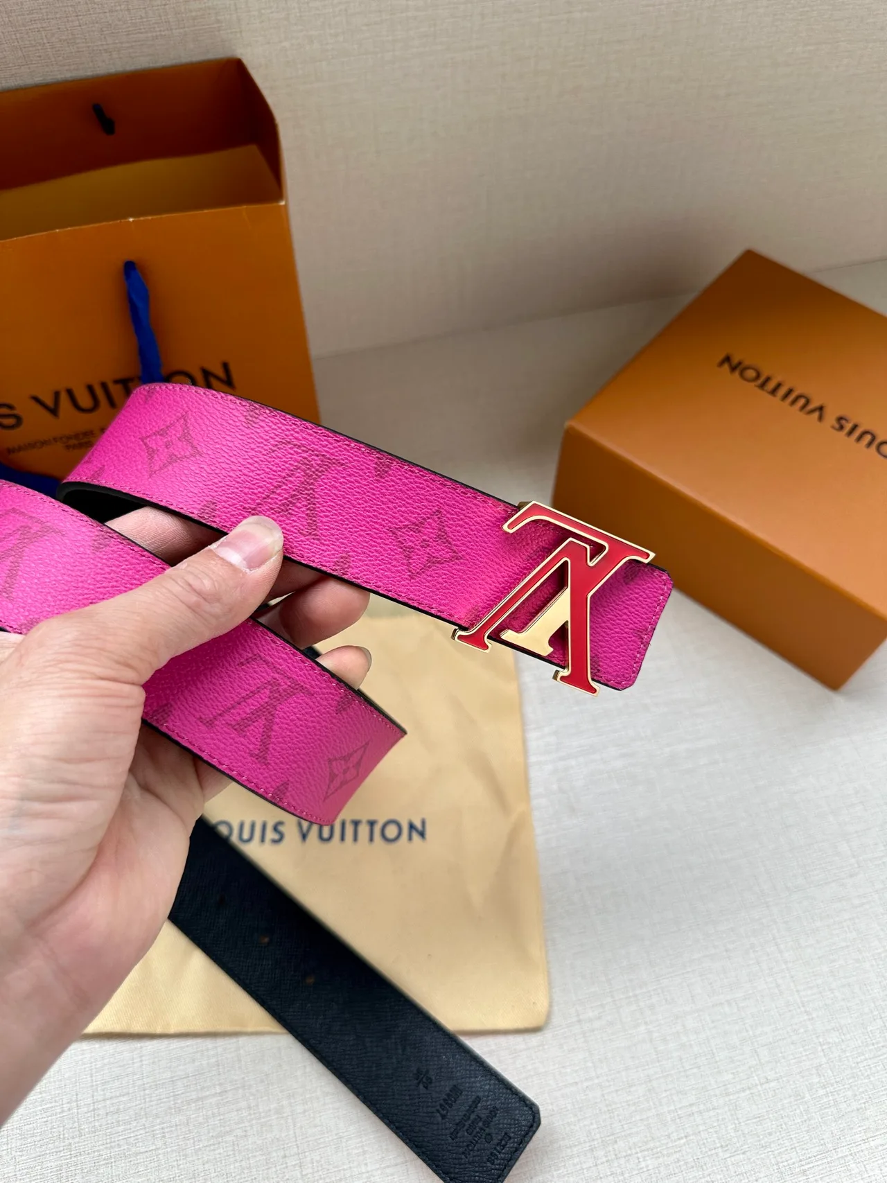 Louis Vuitton Canvas Belt in Pink · view 7