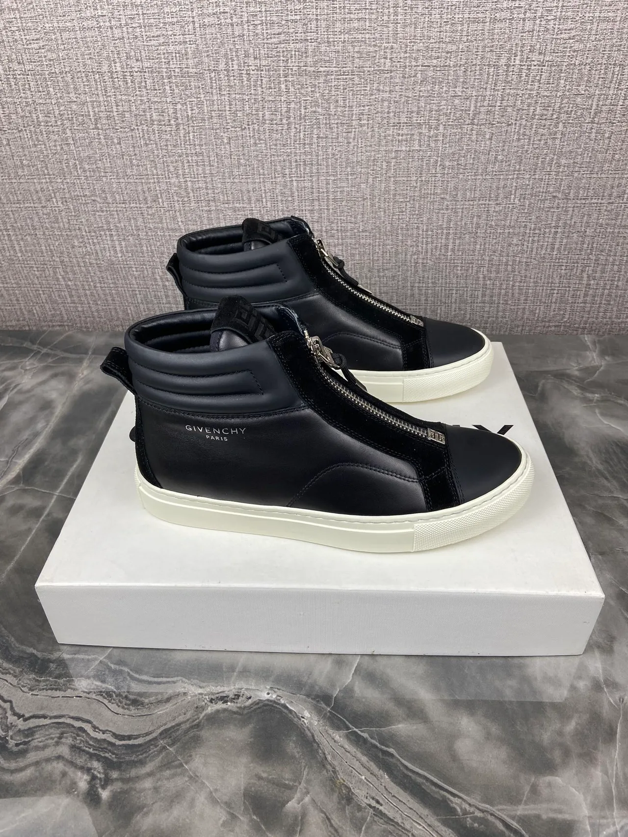 Givenchy Cowhide Glossy G Set High-Top Sneakers in Black · view 4