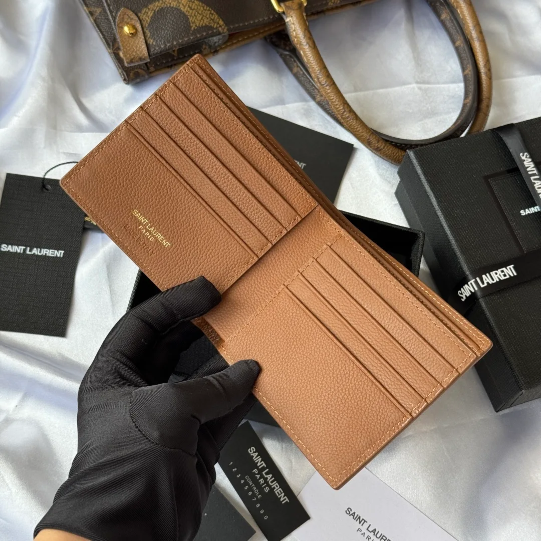 Saint Laurent Smooth Wallet in Tan · view 6