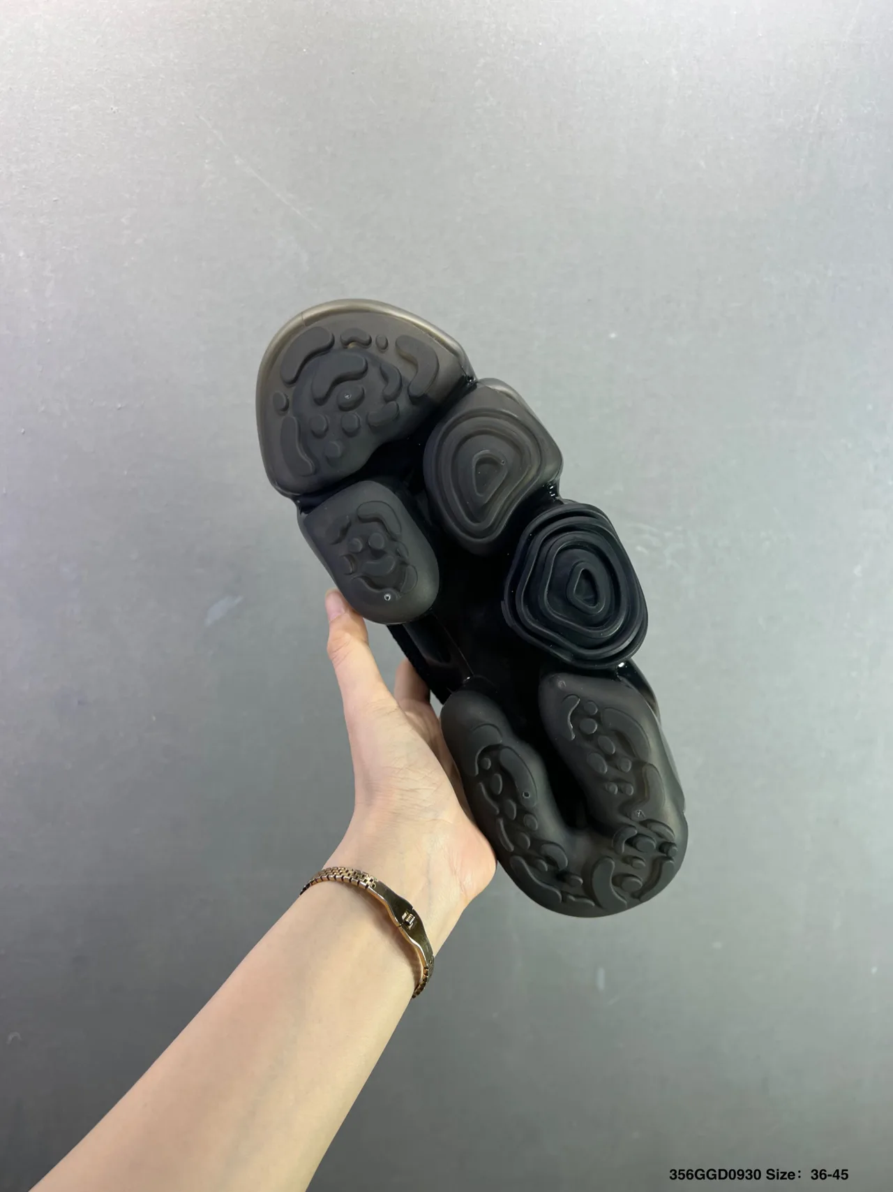 Glossy Air-Sole Knit Sneakers in Black · view 8