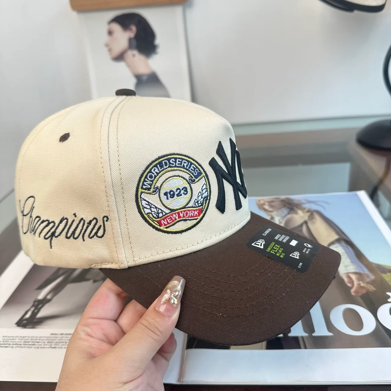 New Era Baseball Cap in Black & Burgundy & Green & Purple & White & Beige · view 7