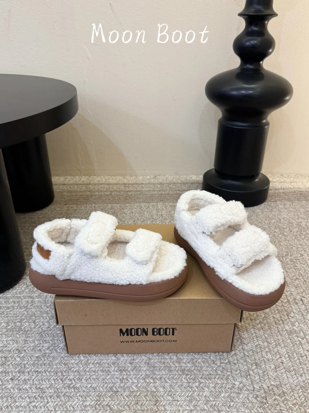 Moon Boot Slippers in White · view 4