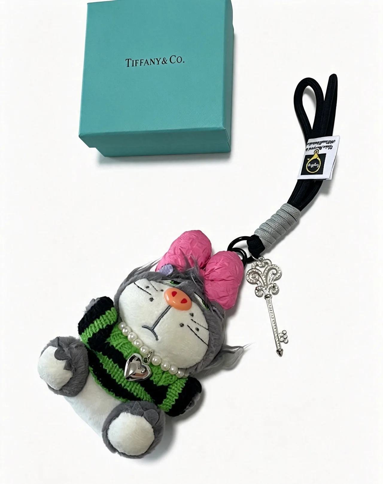 Tiffany & Co. Striped Plush Bag Charm in Grey · view 5