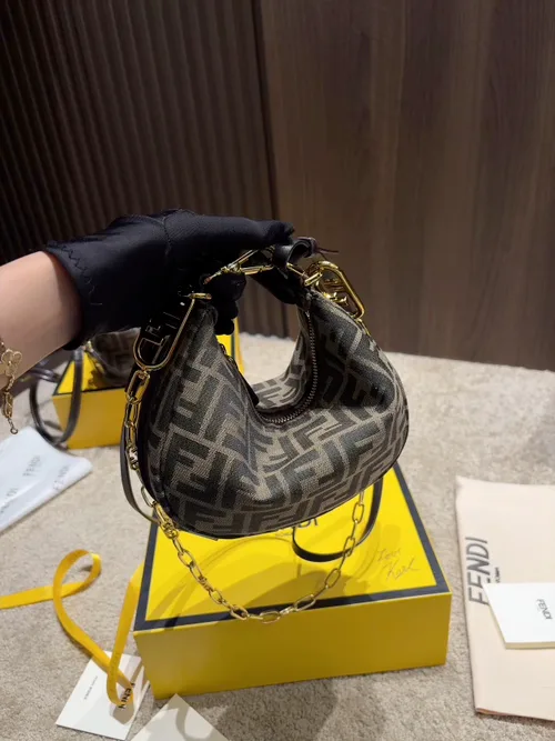 Fendi Canvas Hobo Bag in Brown · view 1