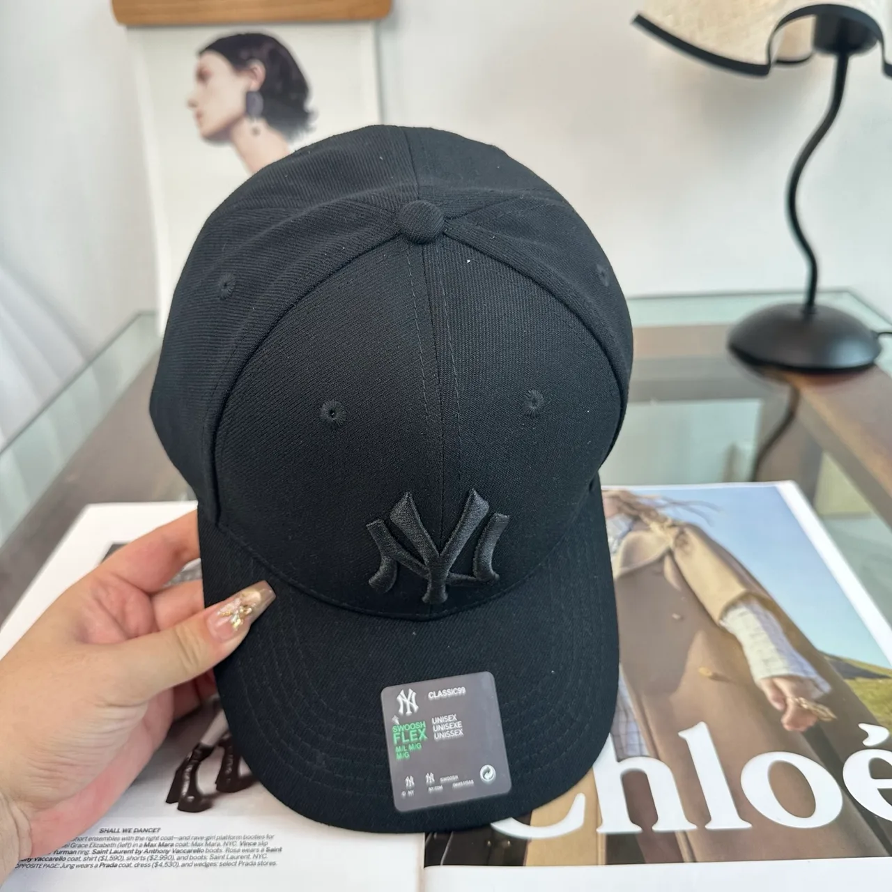 NY Letter Baseball Cap in Black & Grey & White & Brown & Green · view 6