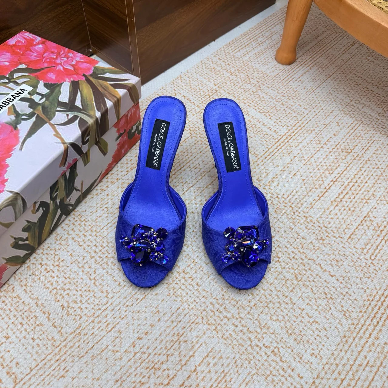 Dolce & Gabbana Heeled Mules in Blue · view 3