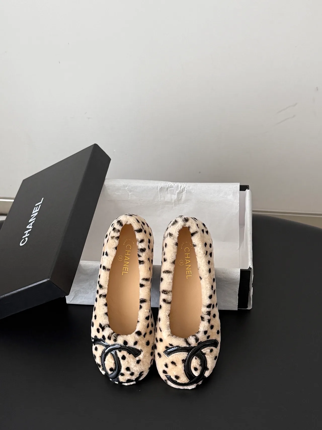 Chanel Wool Flats in Cream · view 5