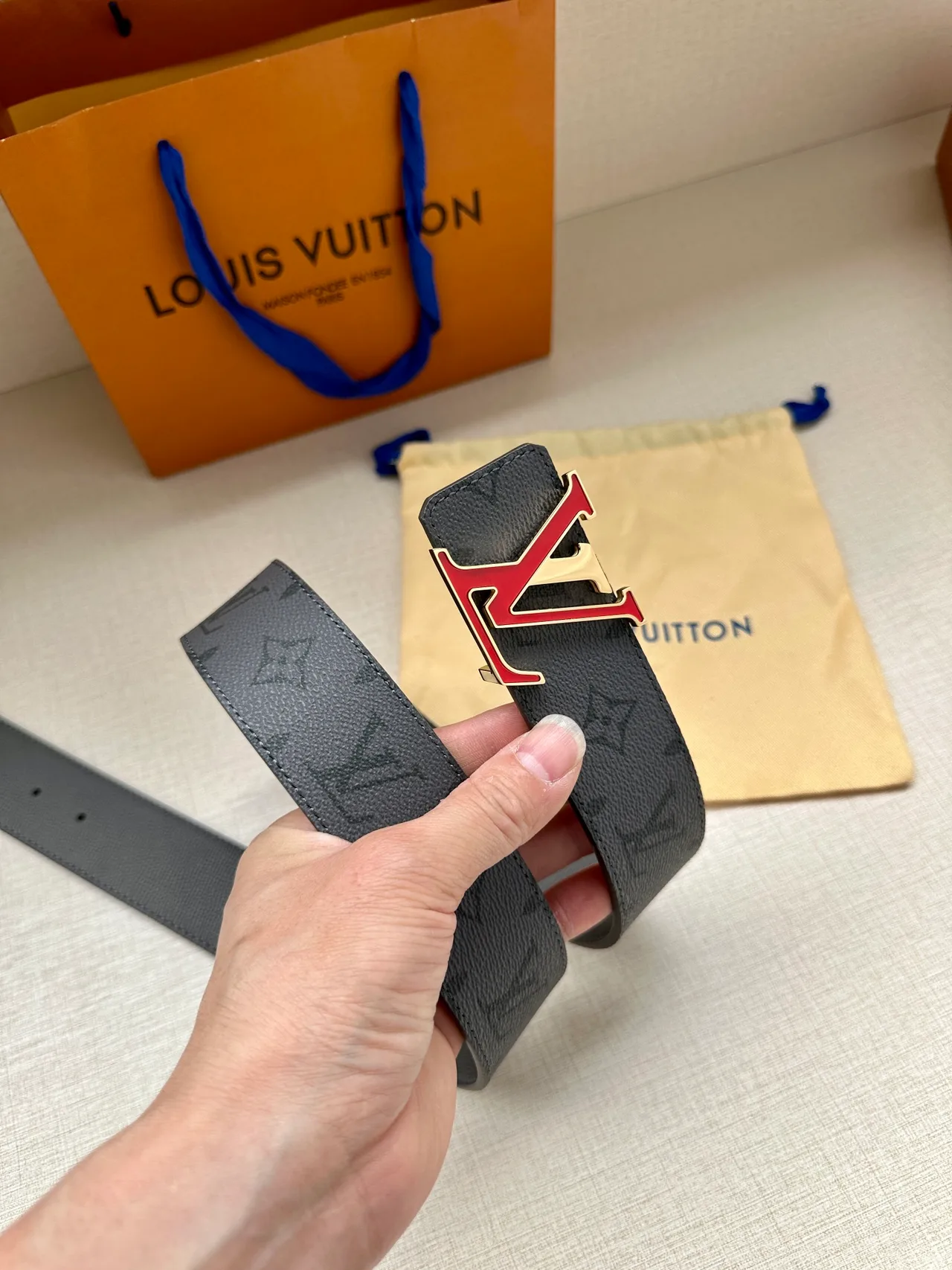 Louis Vuitton Canvas Belt in Grey · view 6