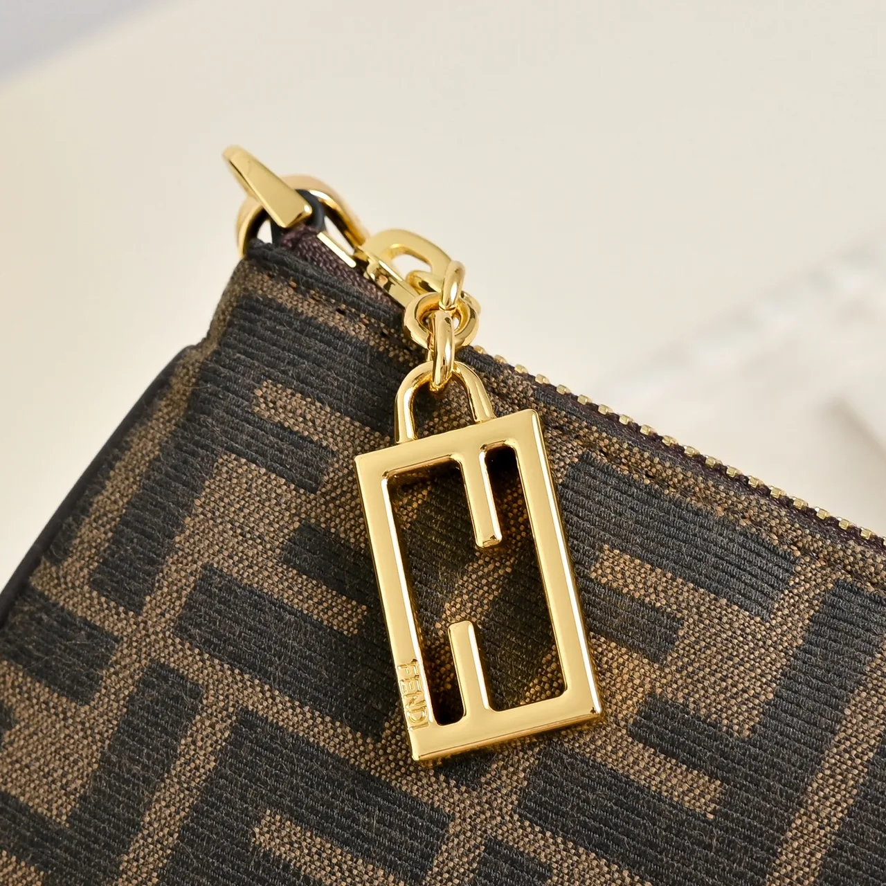 Fendi Chain Pouch in Brown · view 4