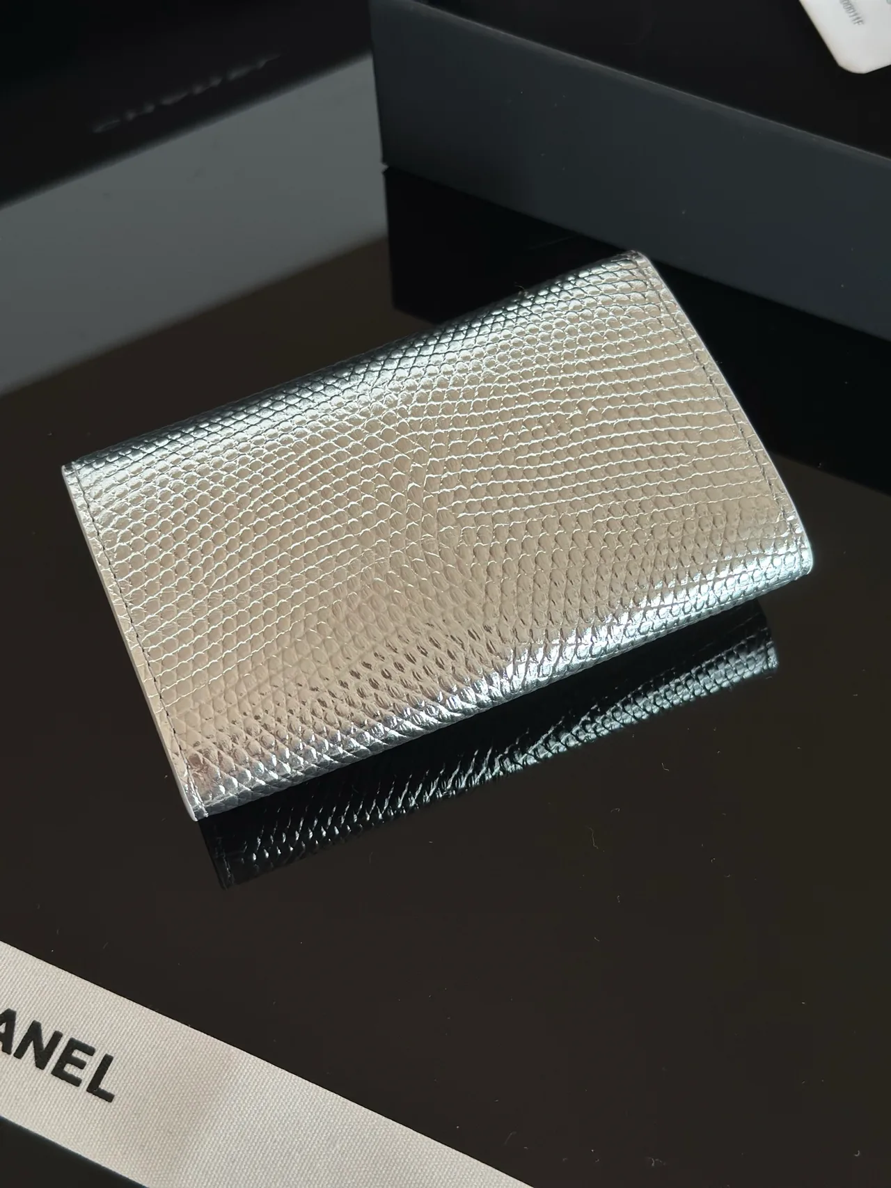 Chanel Flap Wallet in Silver · view 5