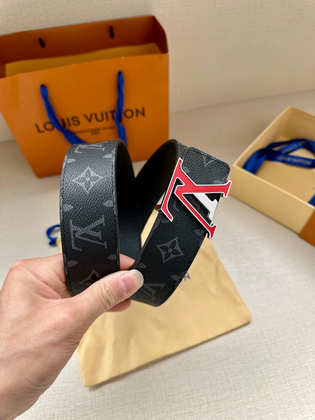 Louis Vuitton Canvas Belt in Black · view 3