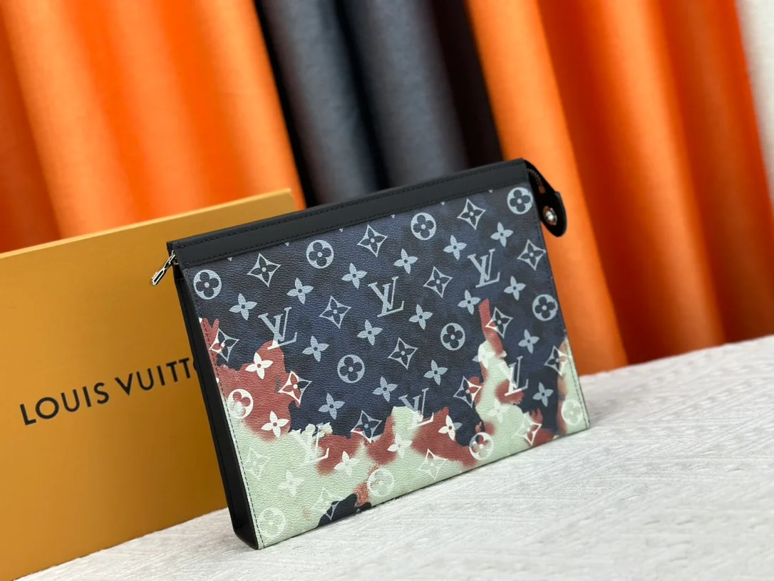 Louis Vuitton Canvas Clutch in Blue · view 3