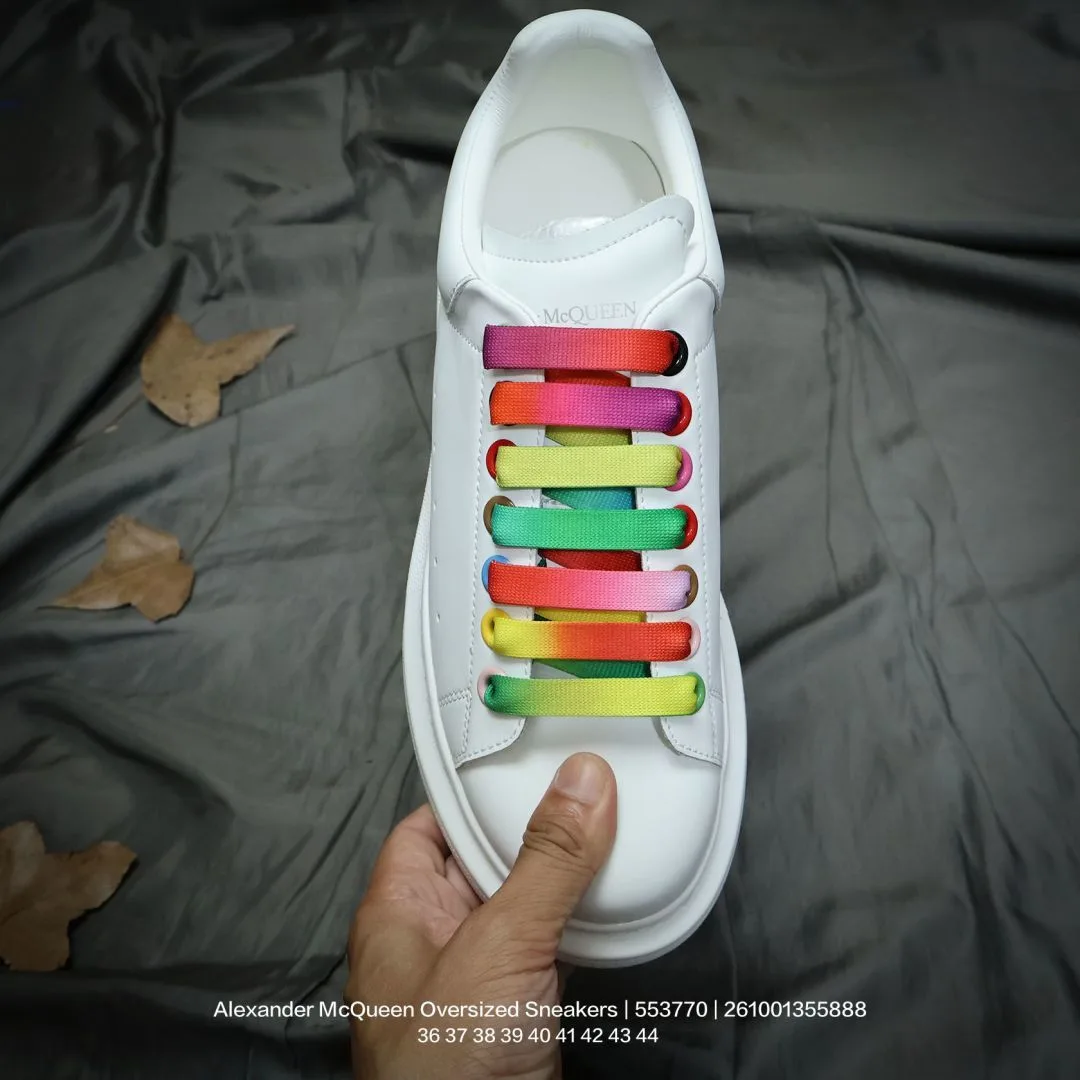 Alexander McQueen Lambskin Smooth Sneakers in White · view 2
