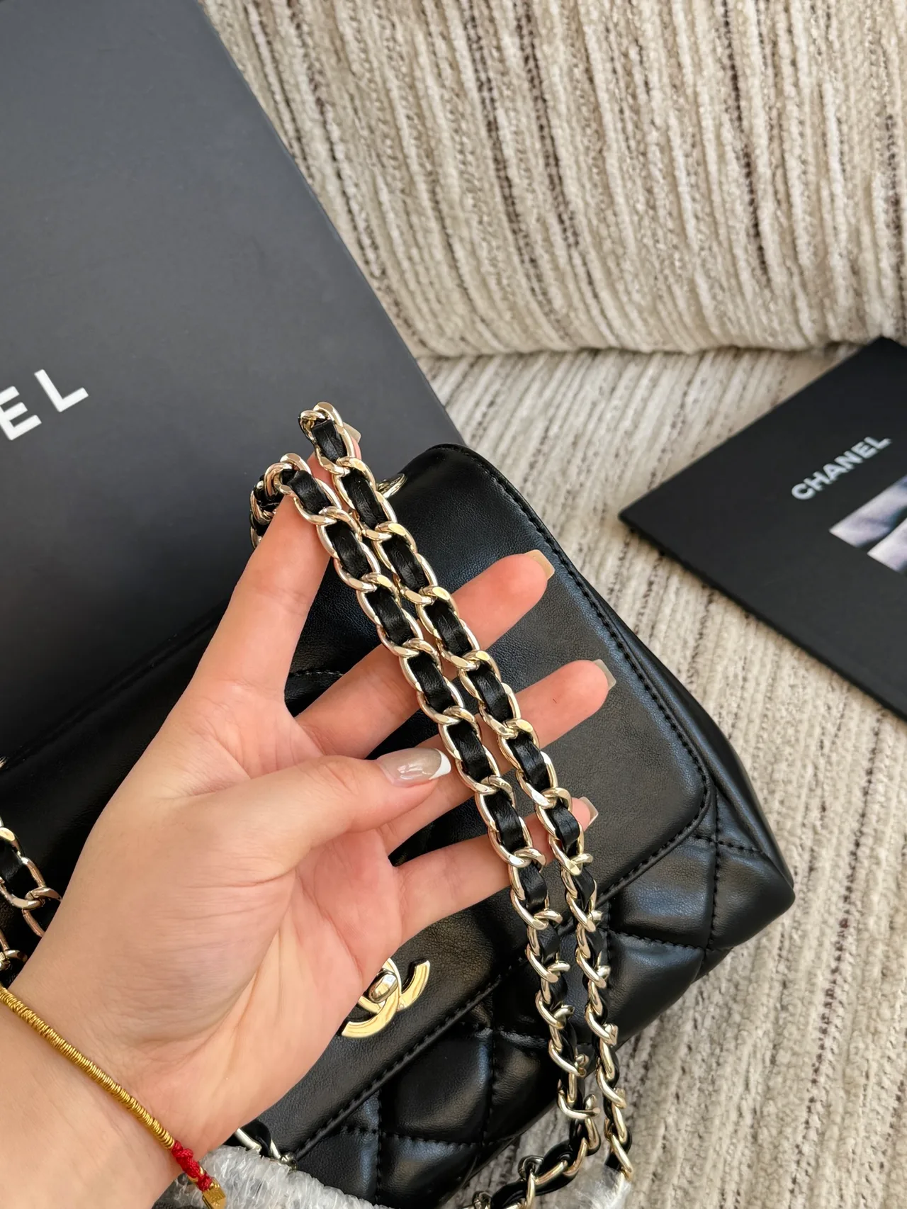 Chanel Quilted Hobo Clutch in Black · view 6