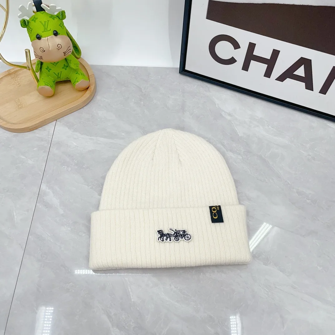 Coach Wool Ribbed Embroidered Hat Scarf and Gloves Set in White · view 5