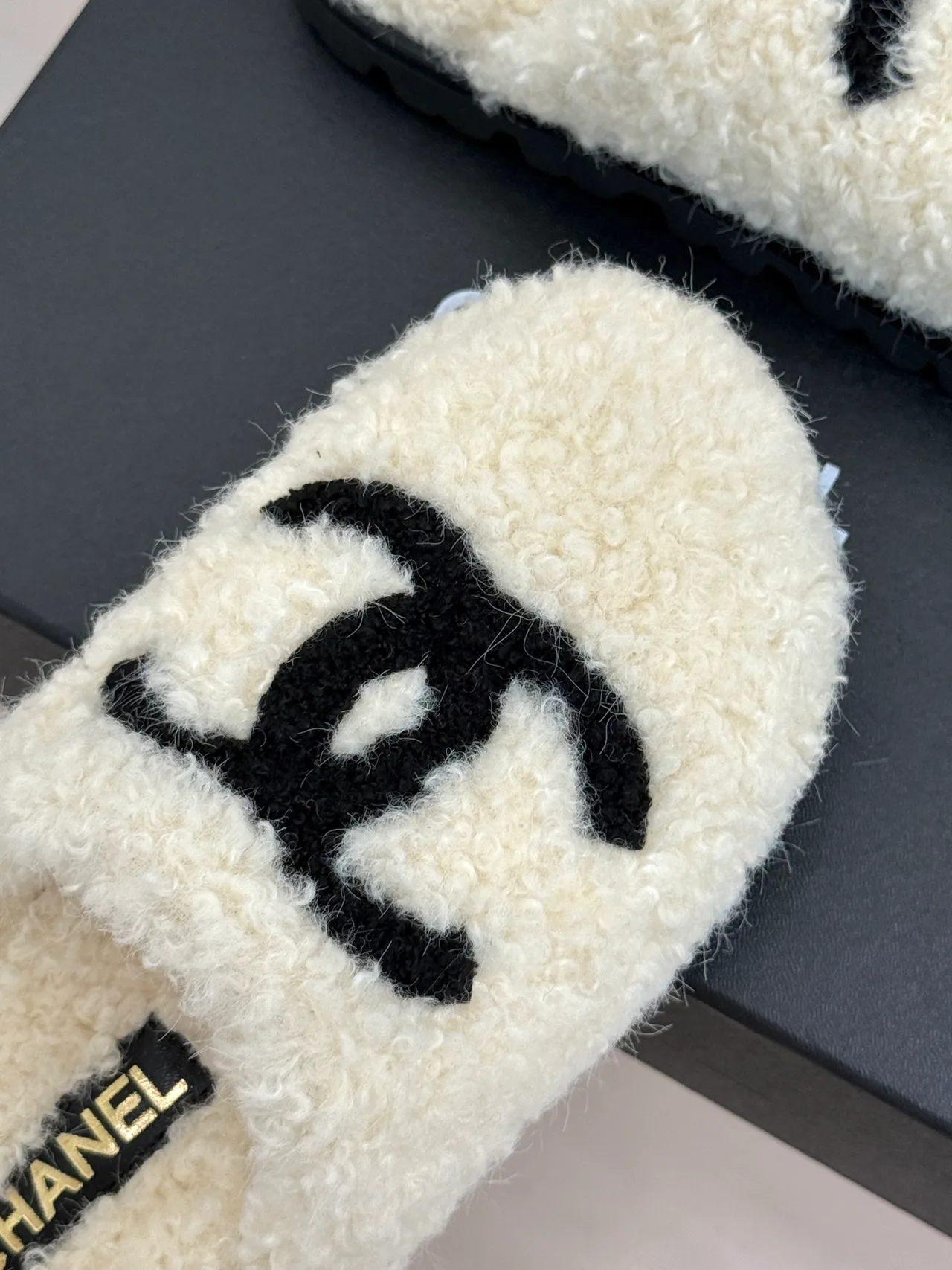 Chanel Denim Slippers in White · view 7