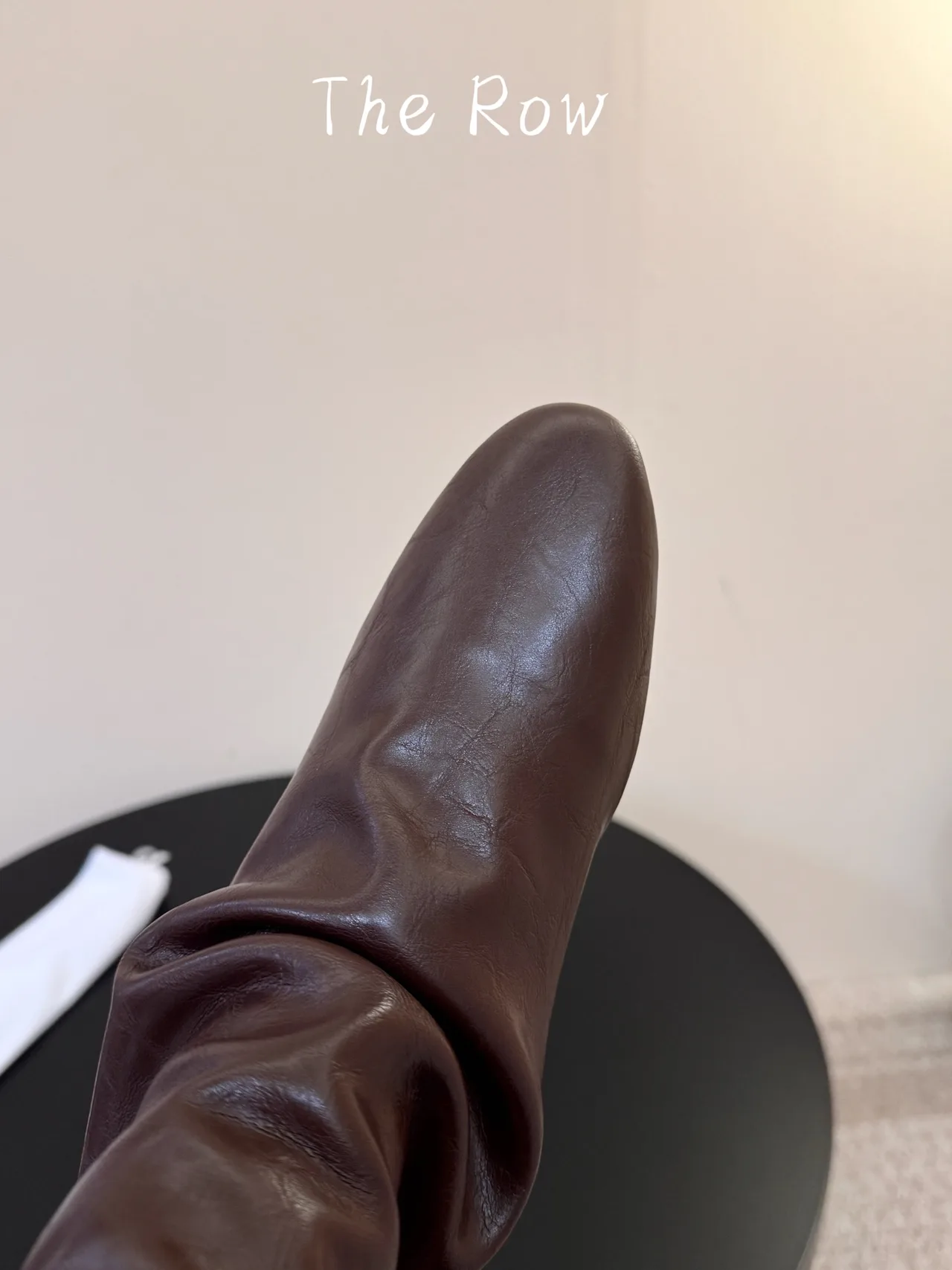 The Row Glossy Pointed-Toe Knee-High Boots in Brown · view 5