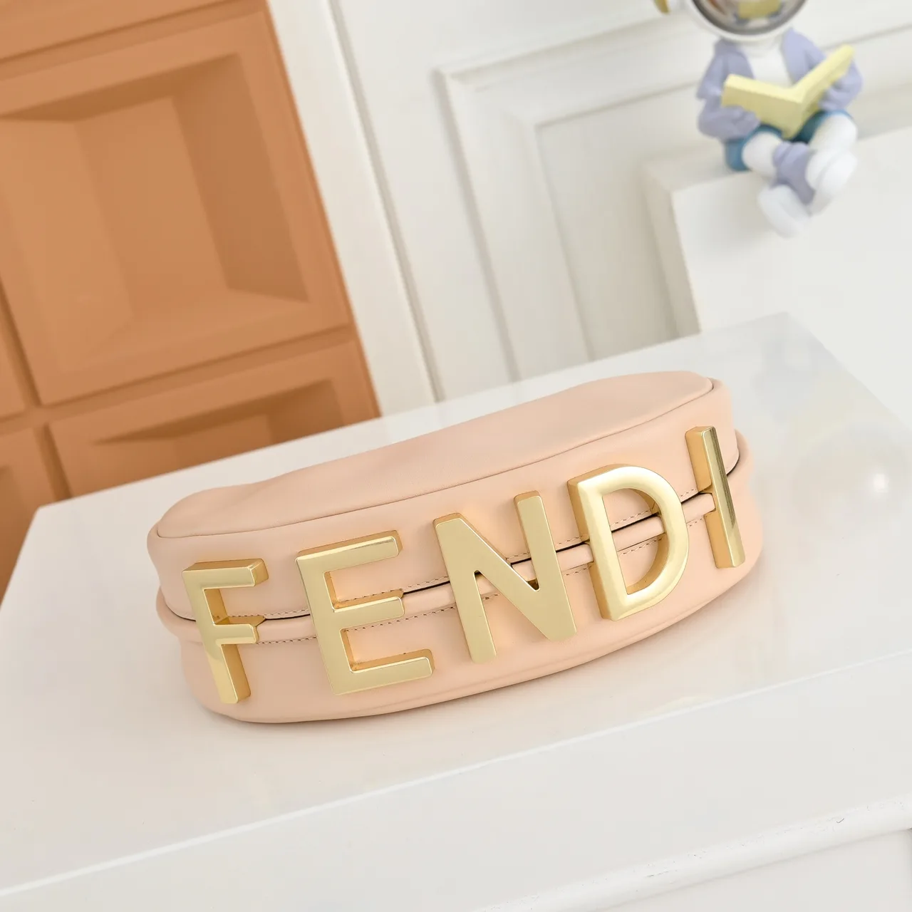 Fendi Crescent Shoulder Bag in Pink · view 4