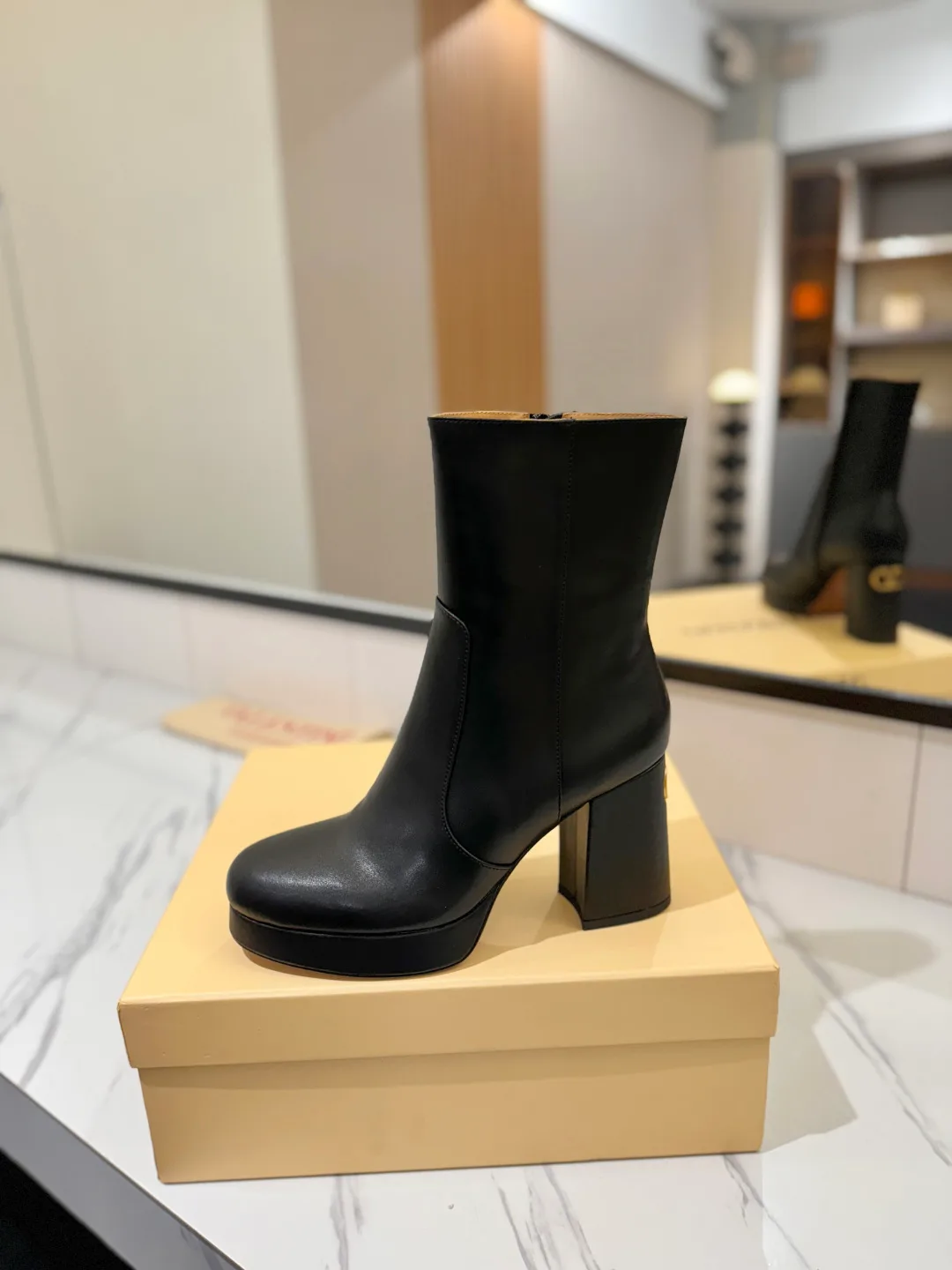 Valentino Cowhide Boots in Black · view 4