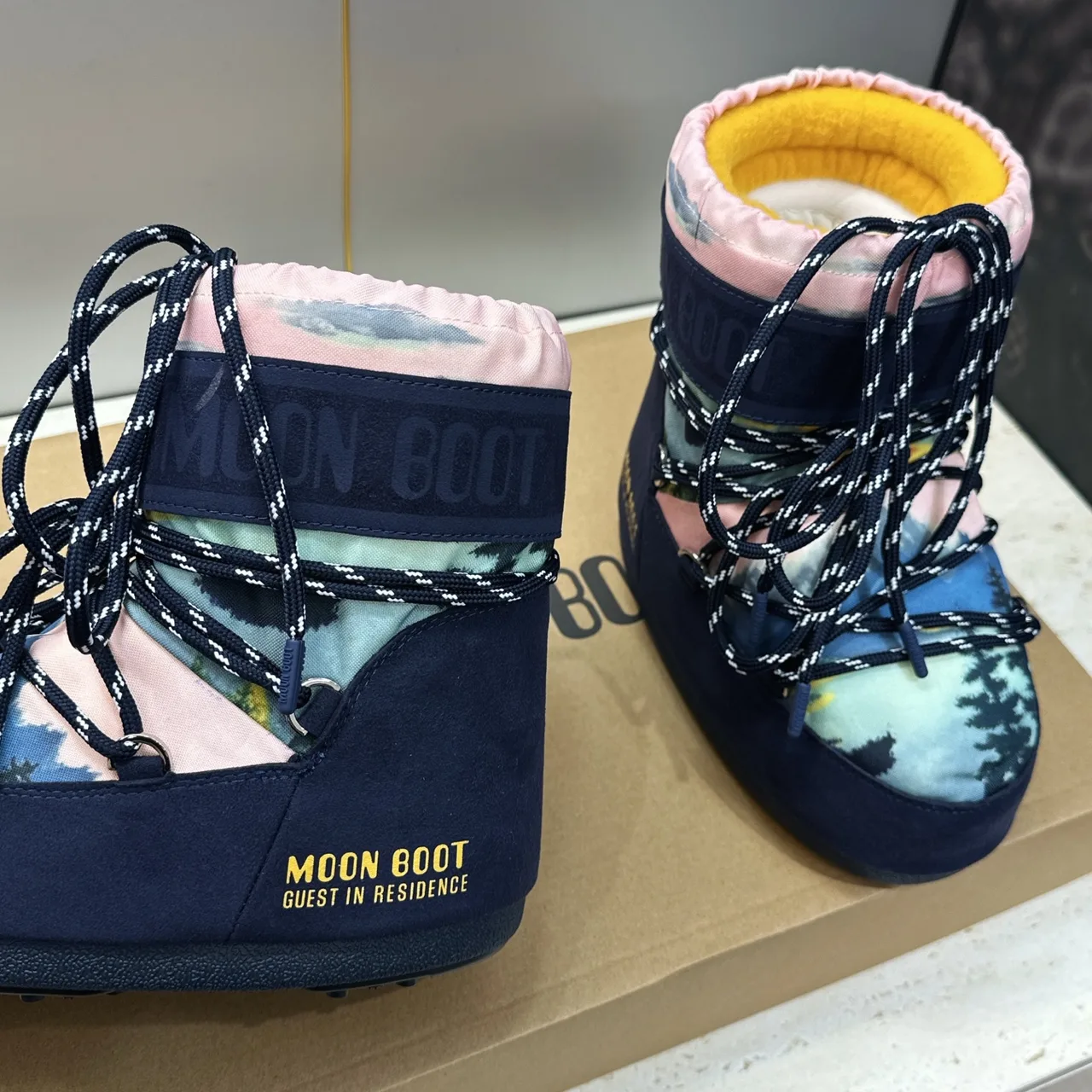 Moon Boot Printed Snow Boots in Blue · view 7