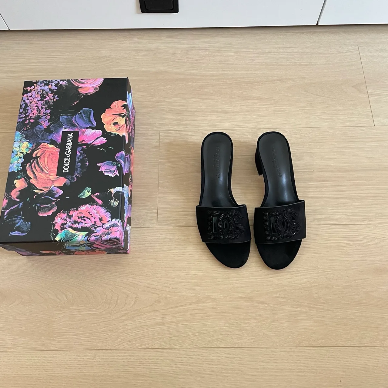 Dolce & Gabbana Sheepskin Slippers in Black · view 1