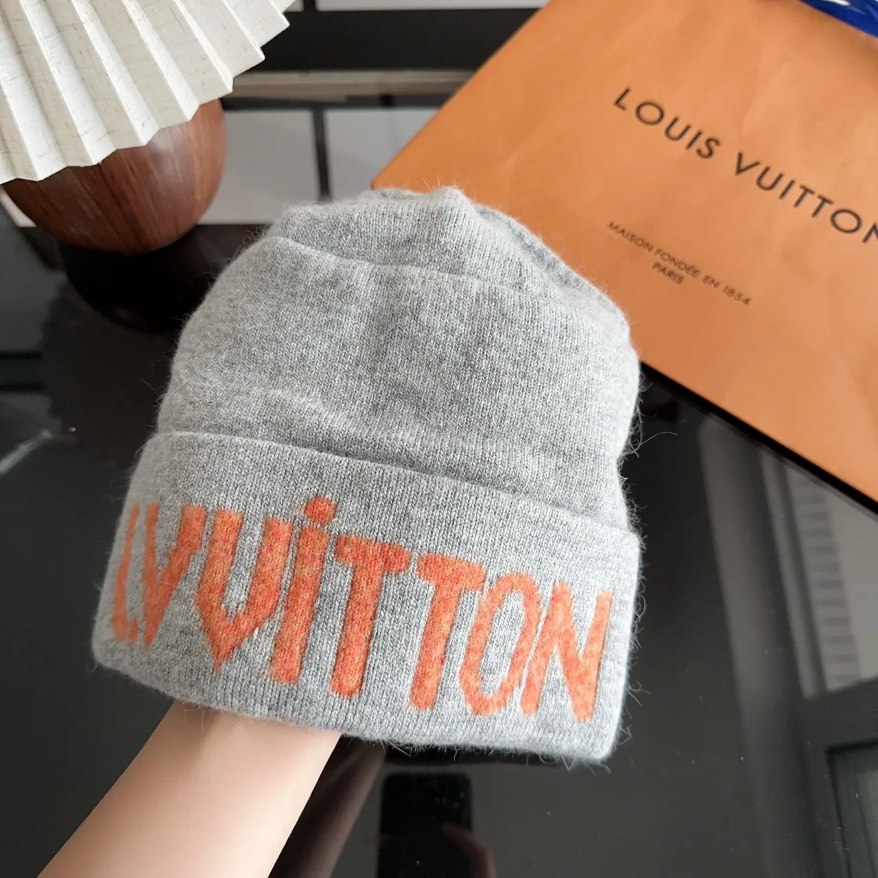 Louis Vuitton Beanie in Grey · view 3