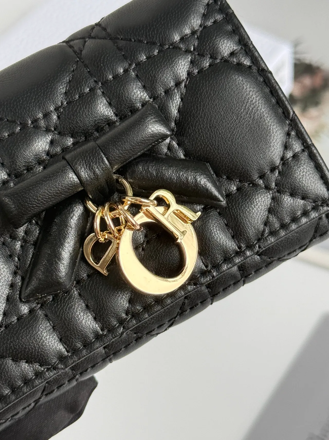 Dior Calfskin Quilted Wallet in Black · view 4