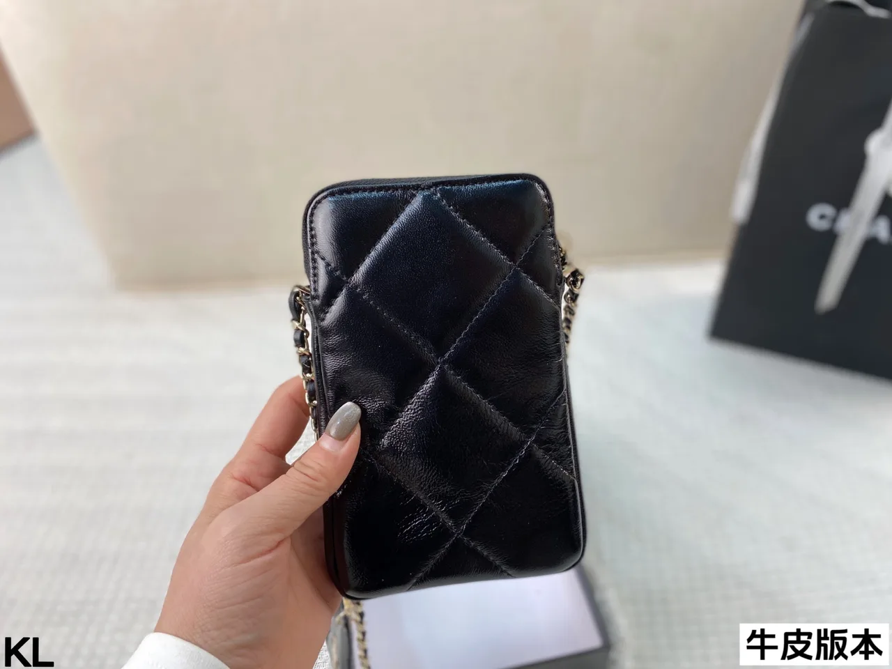 Chanel Cowhide Phone Pouch in Black · view 2