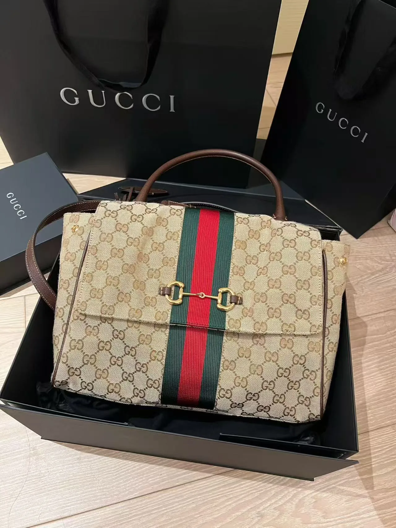Gucci Top-Handle Bag in Beige · view 1