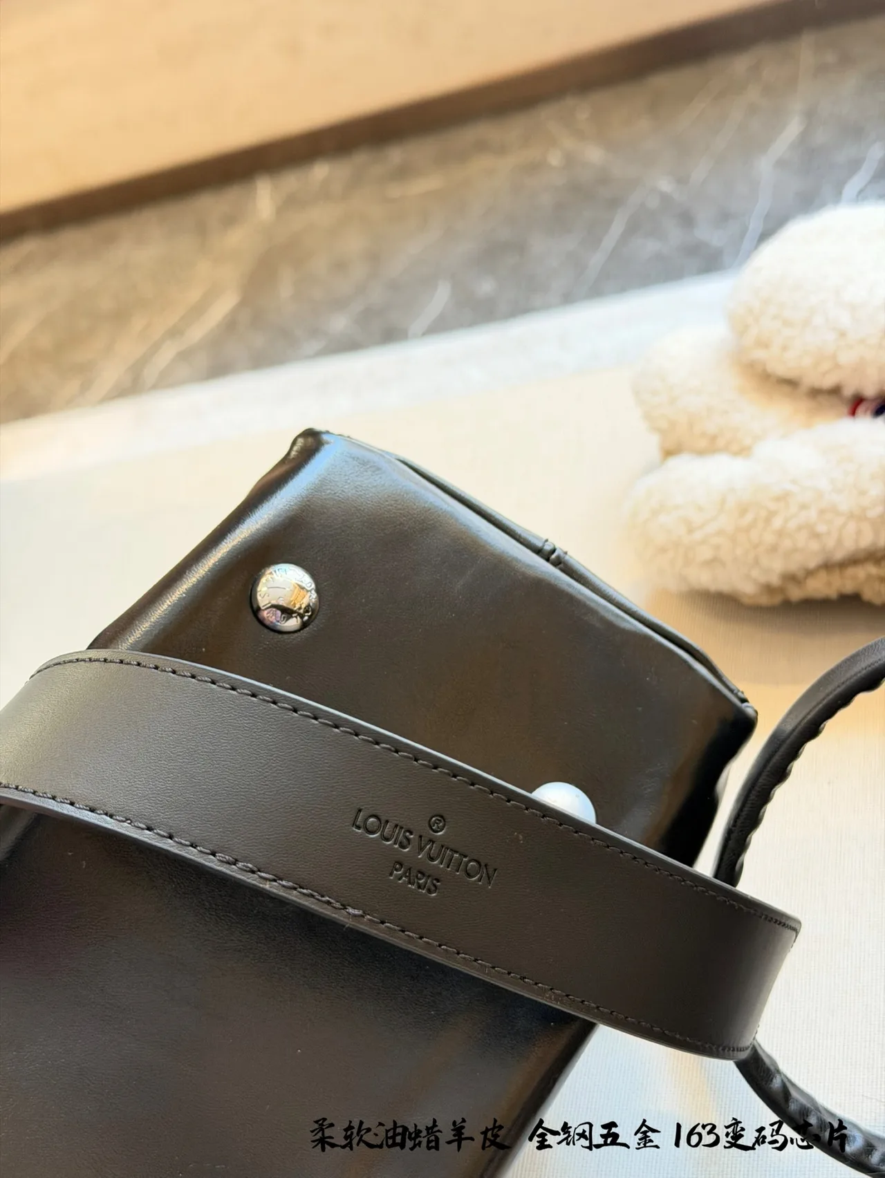 Louis Vuitton Sheepskin Shoulder Bag in Black · view 8