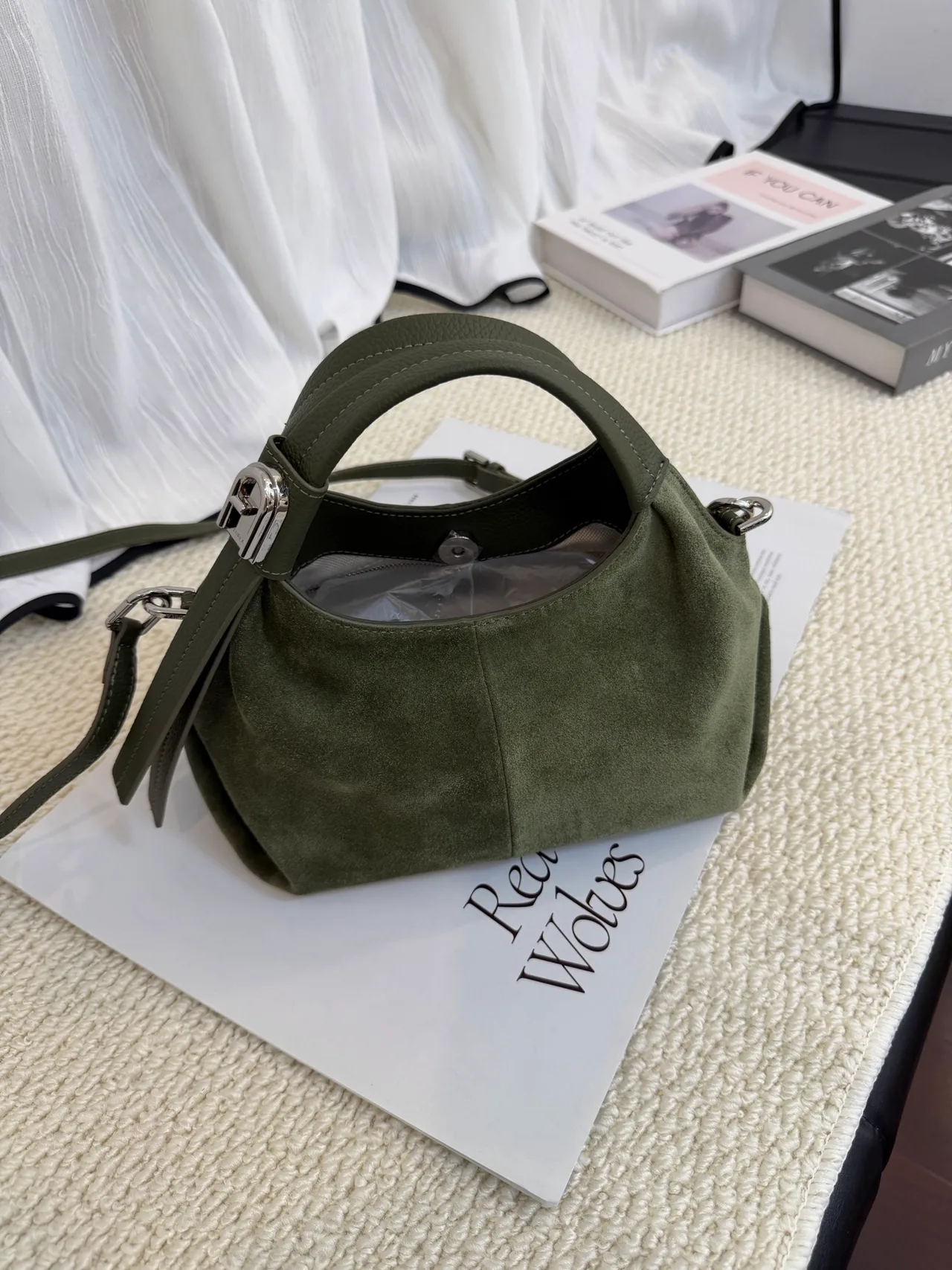 Furla Cowhide Hobo Bag in Green · view 1