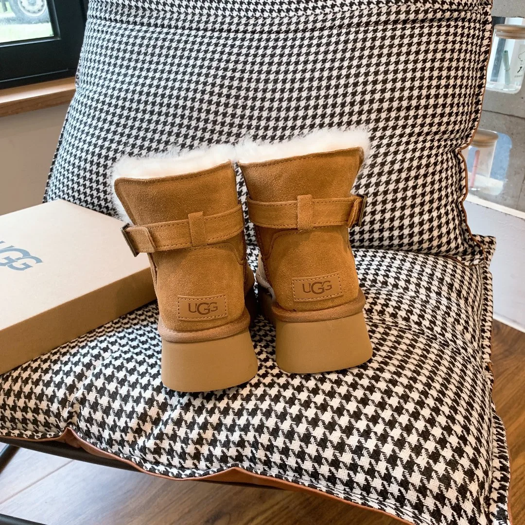 UGG Cowhide Wool Suede-Look Boots in Tan · view 5