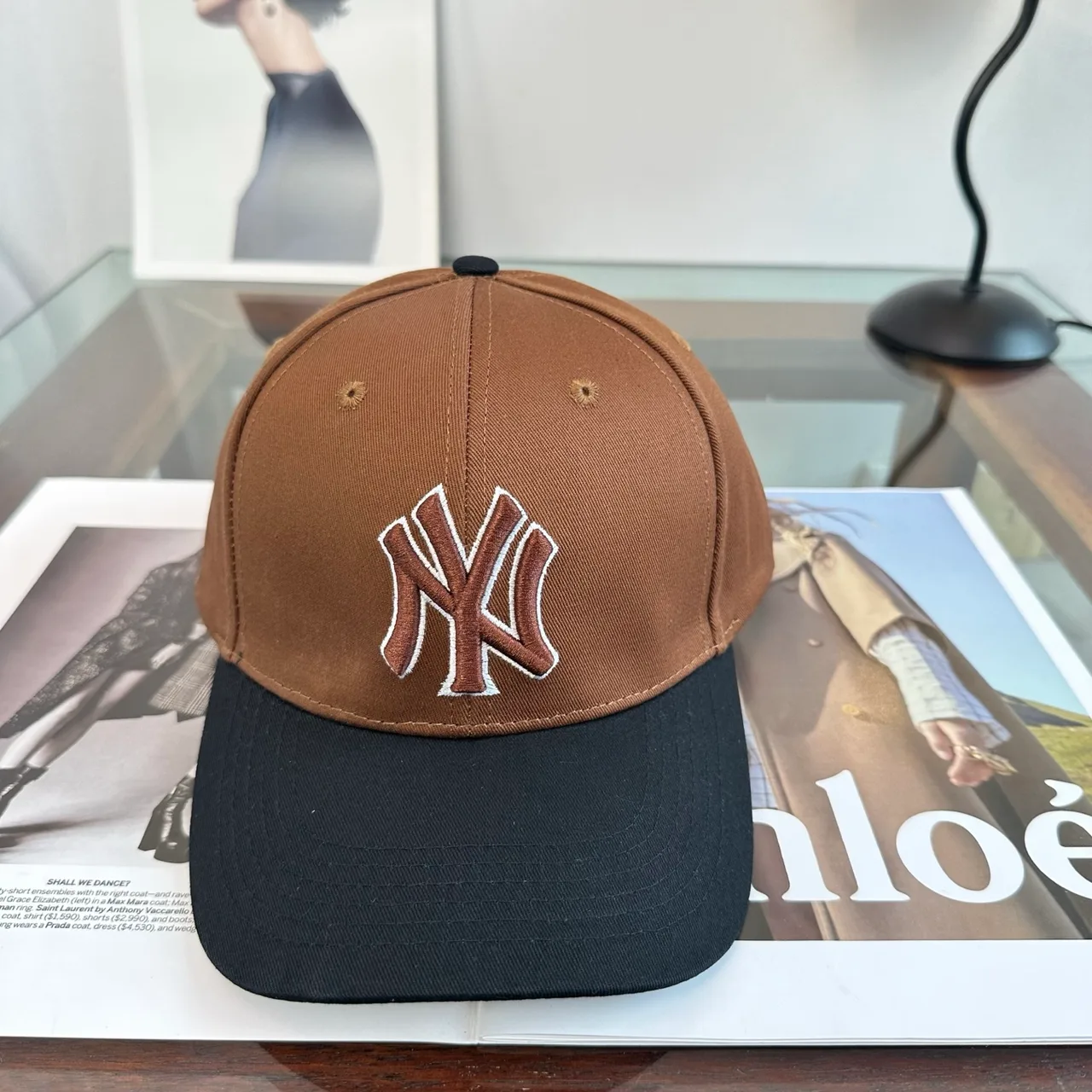 New Era Embroidered Baseball Cap in Brown · view 1
