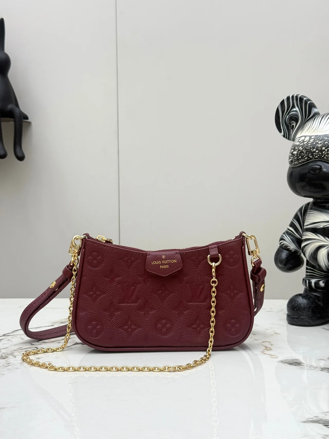 Louis Vuitton Leather Monogram Crossbody Bag in Burgundy · view 2