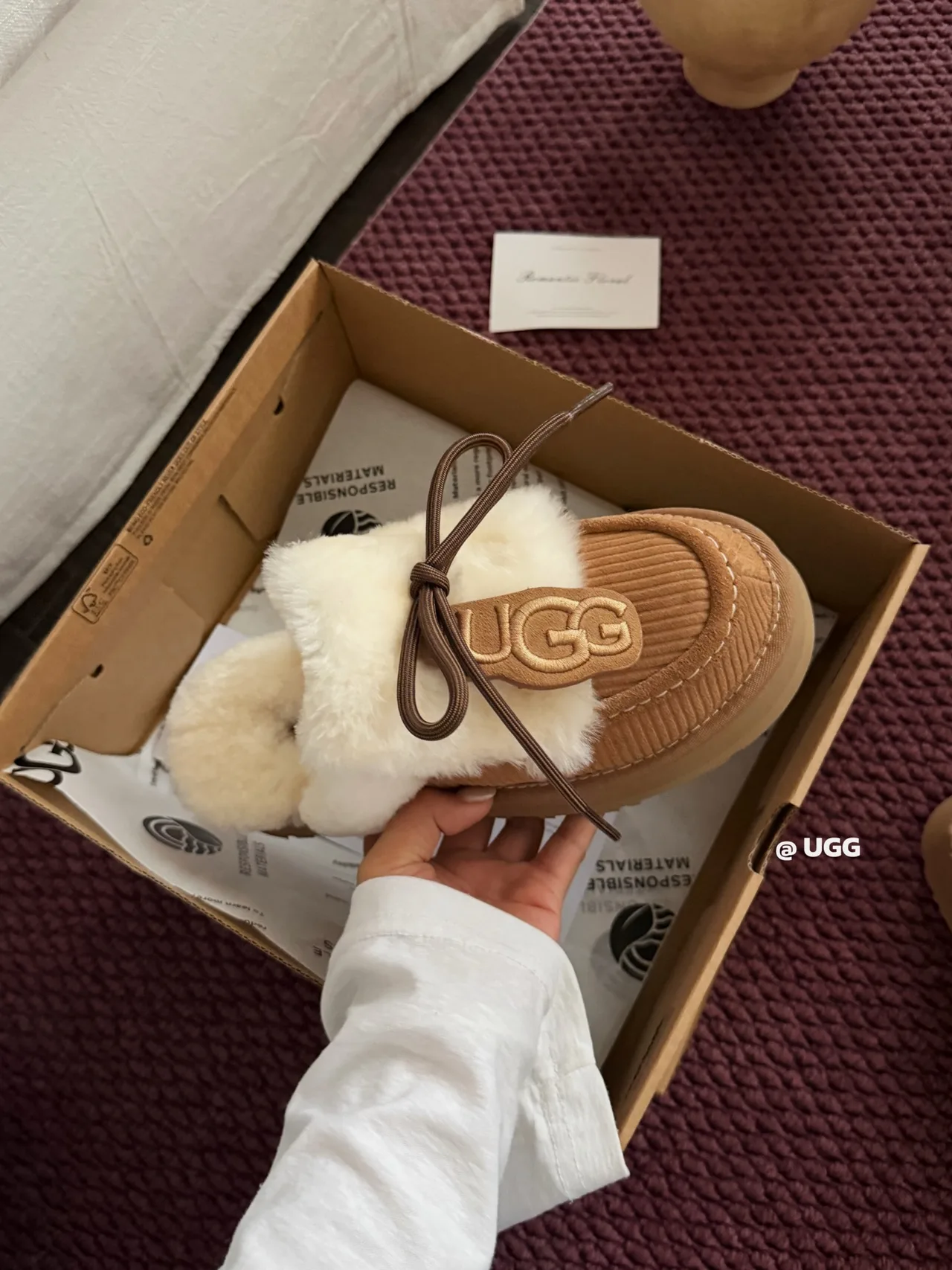 UGG Denim Slippers in Tan · view 5