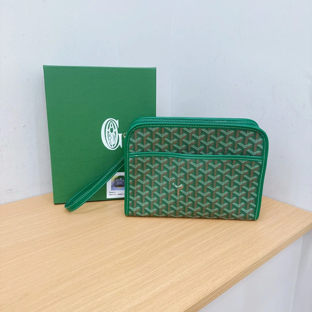Goyard Zip Wristlet Pouch in Black & Brown & Green & Grey & Blue · view 3