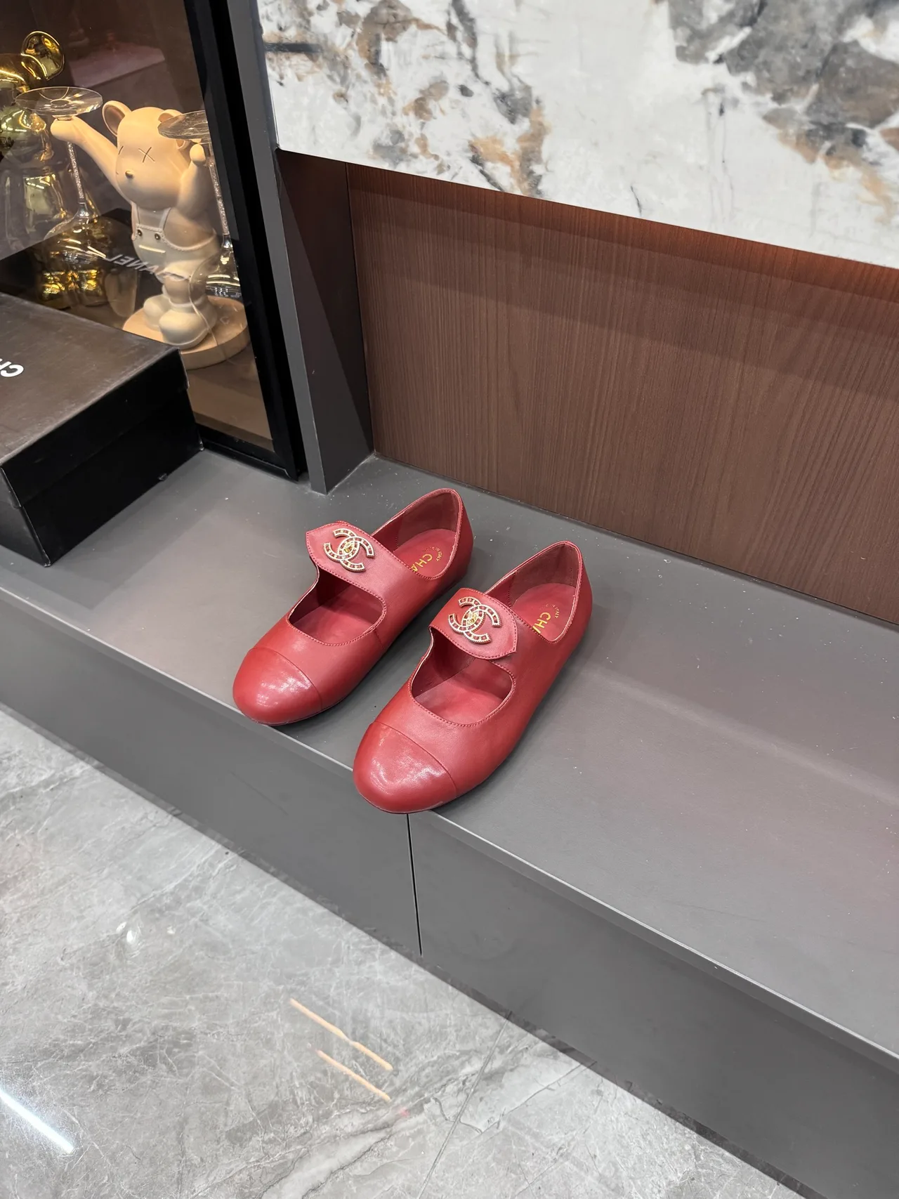 Chanel Mary Jane Flats in Black & White & Red · view 8